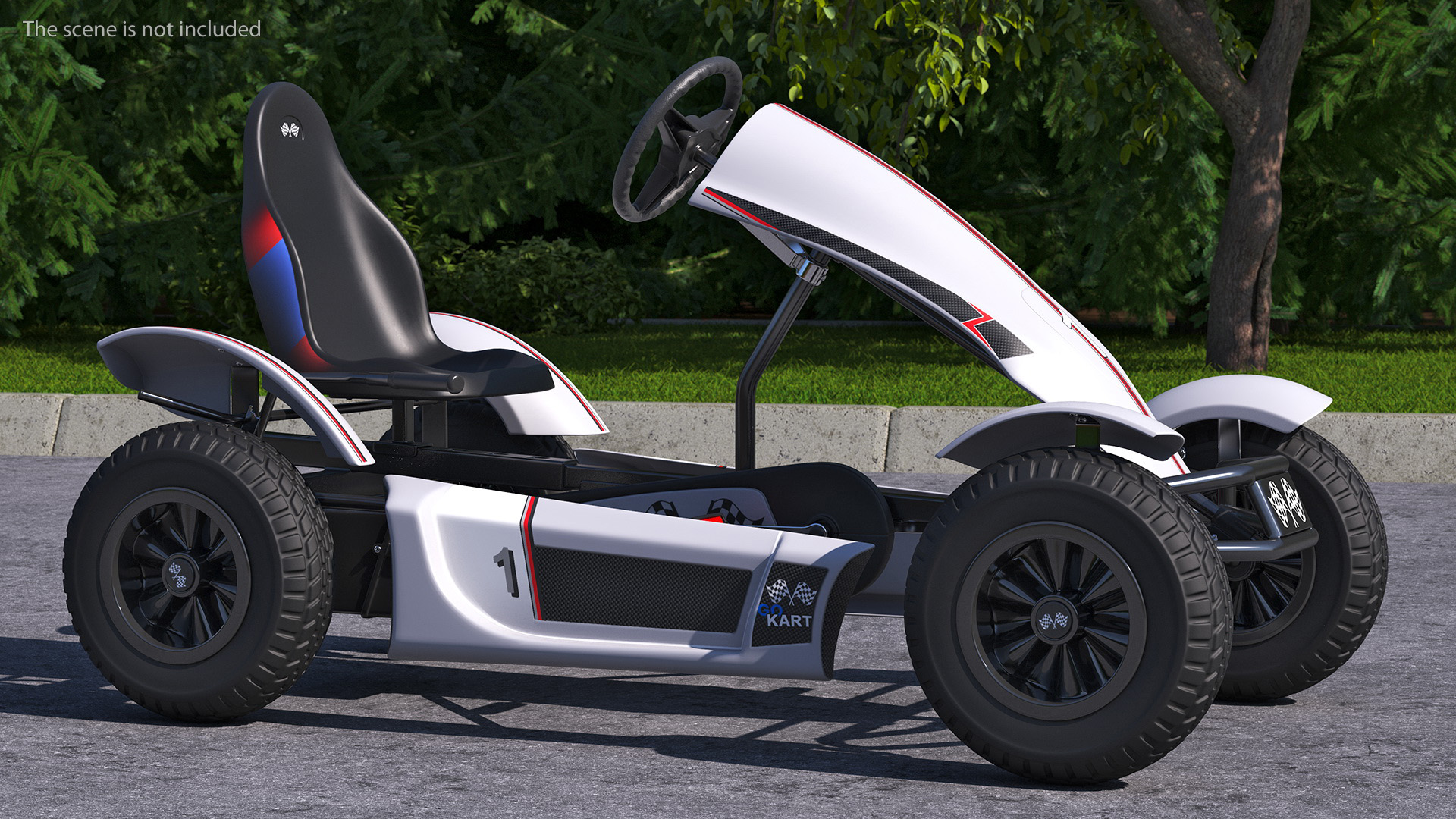 Pedal Kart with Frame Race Grey Rigged for Maya 3D