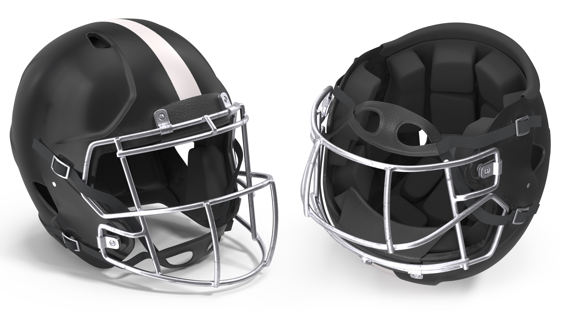 3D Black Uniform Football Player Rigged