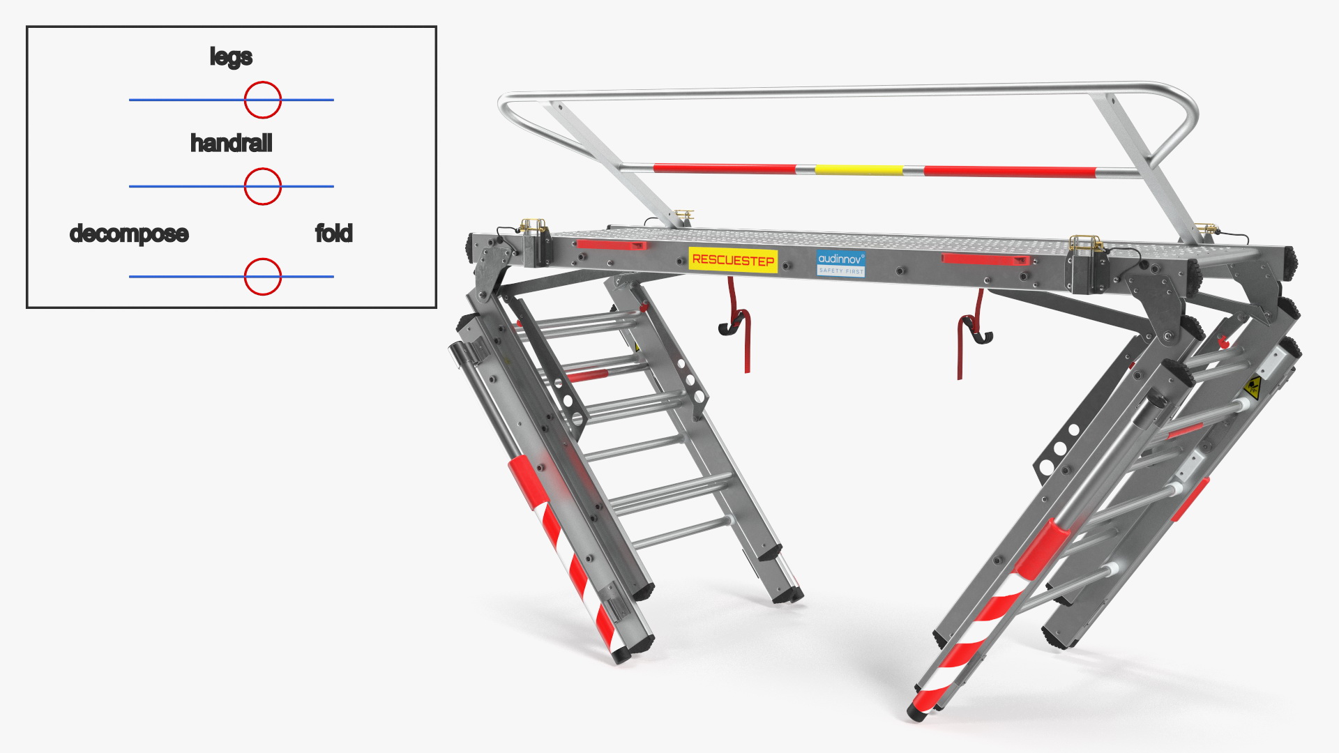 Rescue Platform with Stairs Rigged 3D model