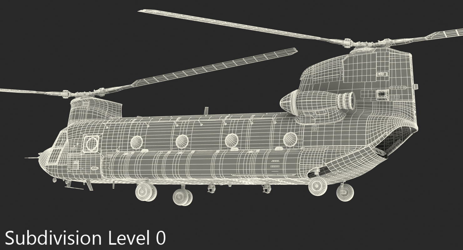 Heavy Helicopter CH 47 Chinook Rigged 3D