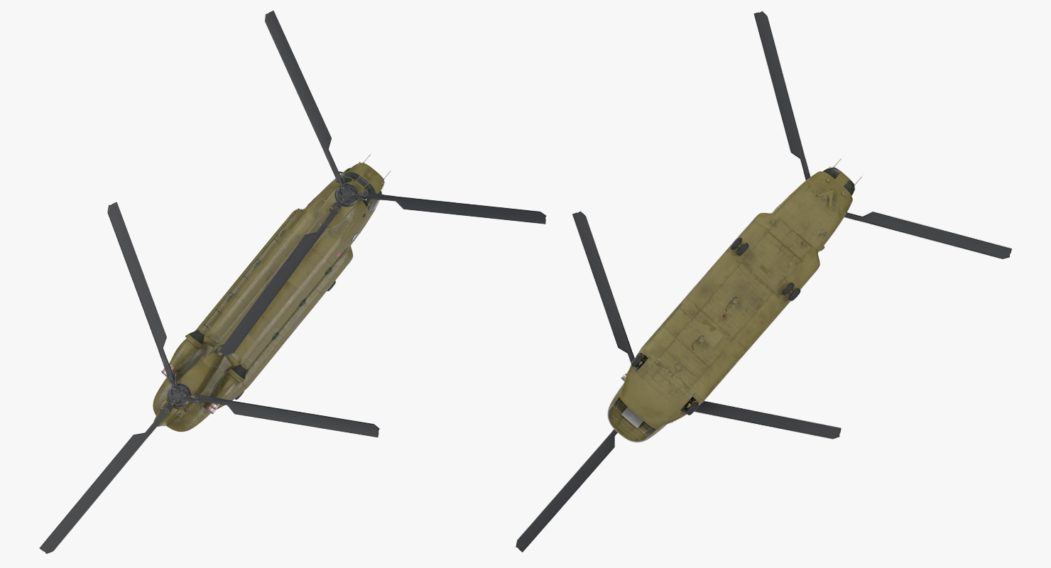 Heavy Helicopter CH 47 Chinook Rigged 3D