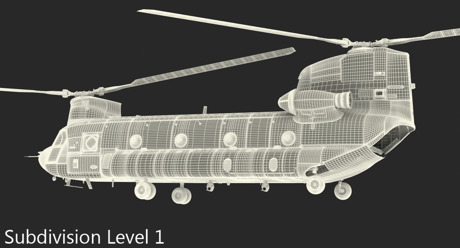 Heavy Helicopter CH 47 Chinook Rigged 3D