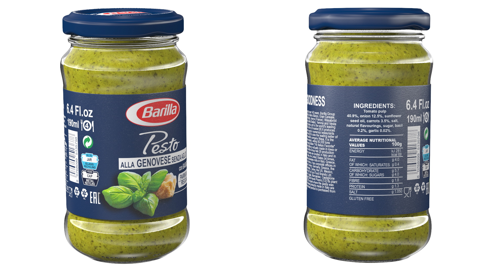 3D model Barilla Pesto Sauce 190 ml Set