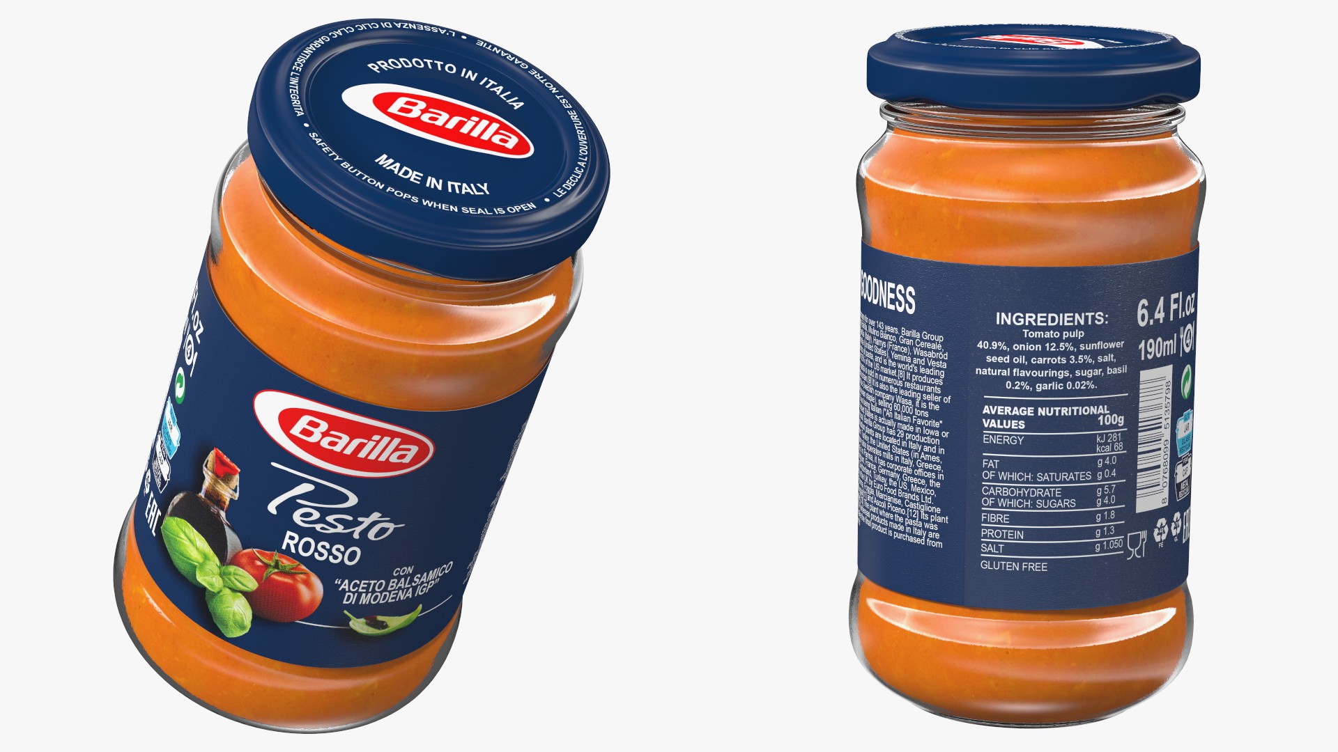 3D model Barilla Pesto Sauce 190 ml Set