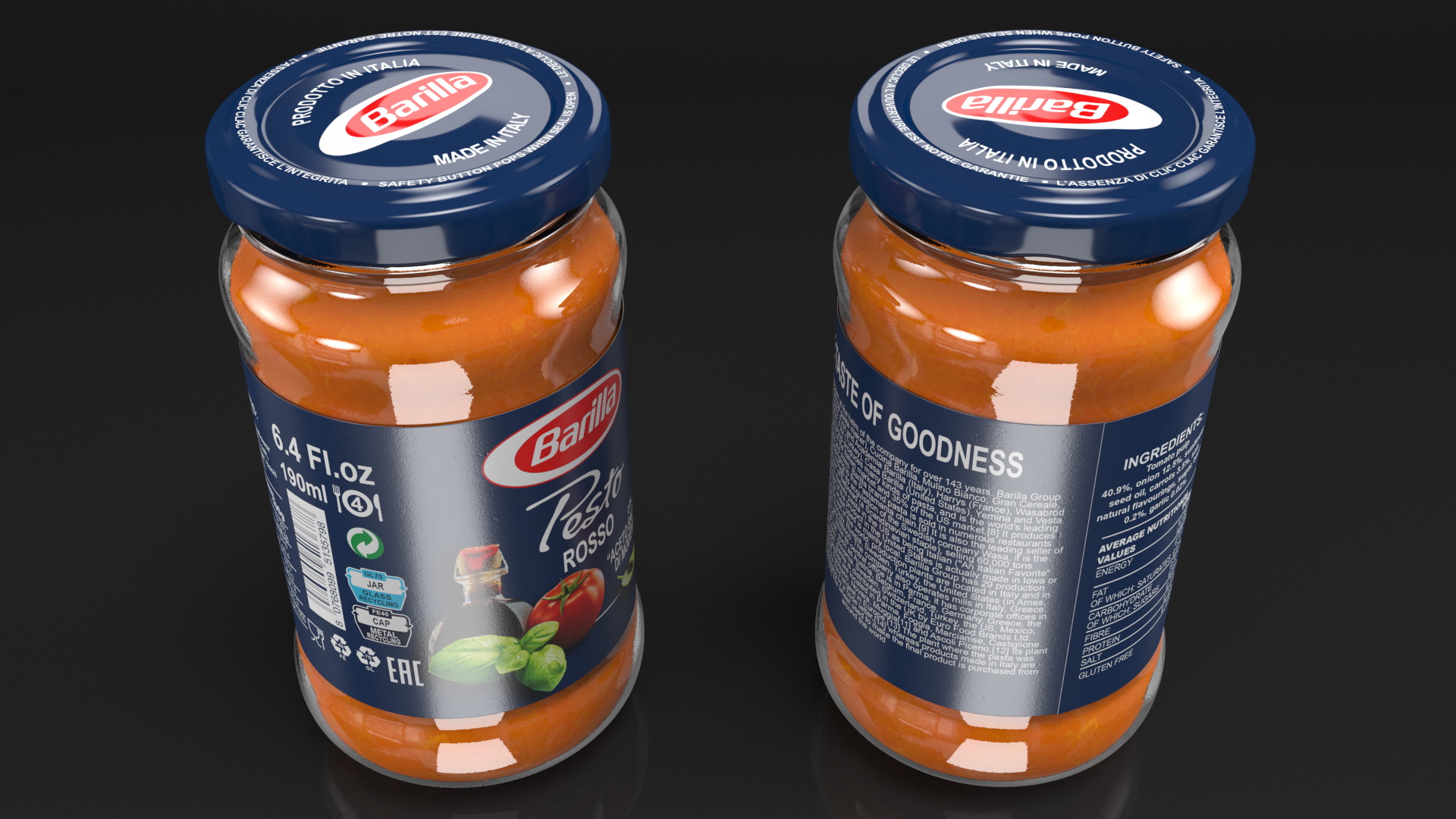 3D model Barilla Pesto Sauce 190 ml Set