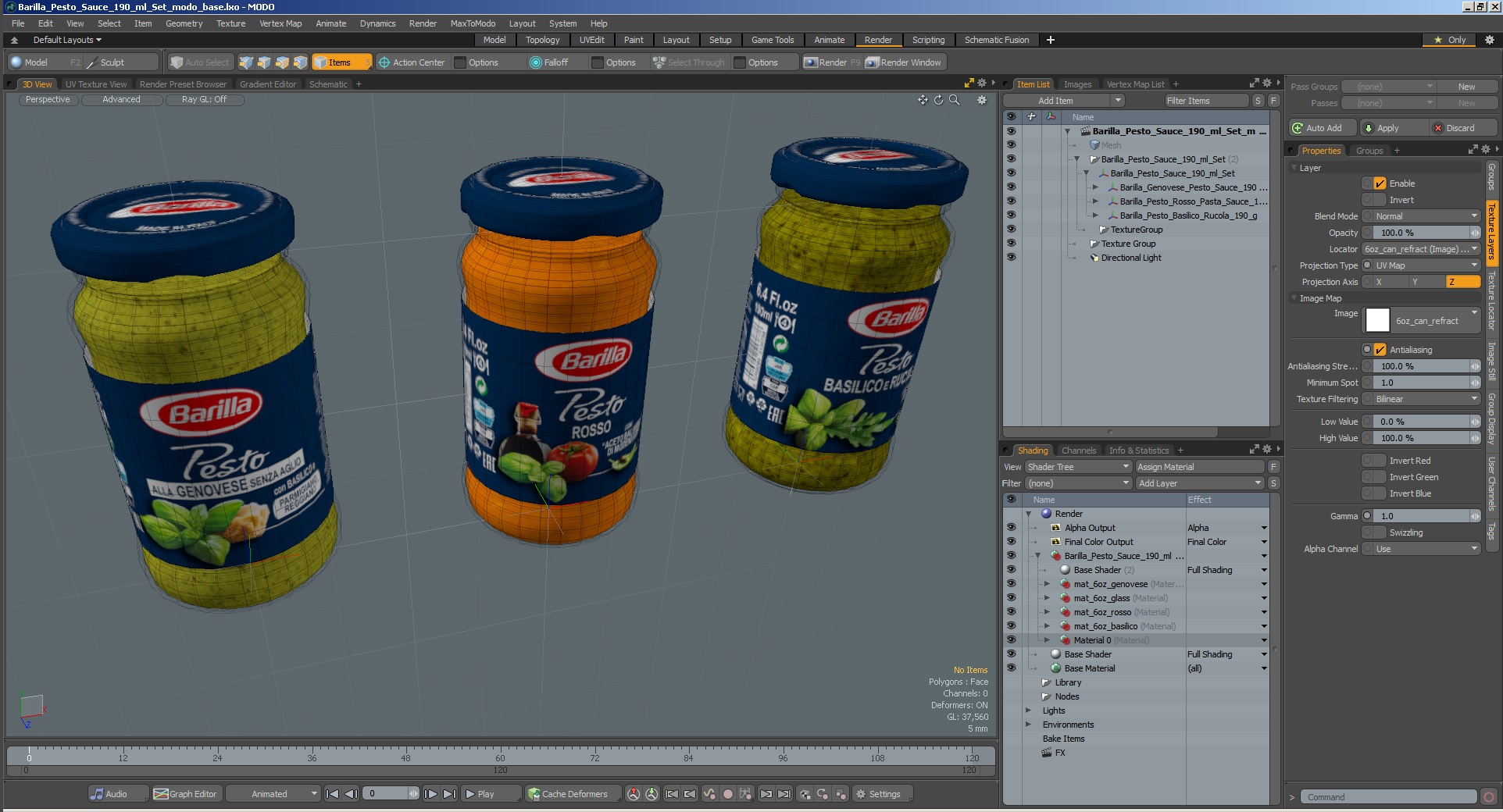 3D model Barilla Pesto Sauce 190 ml Set