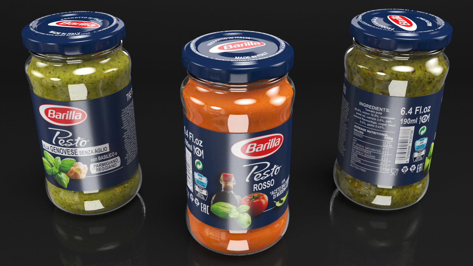 3D model Barilla Pesto Sauce 190 ml Set