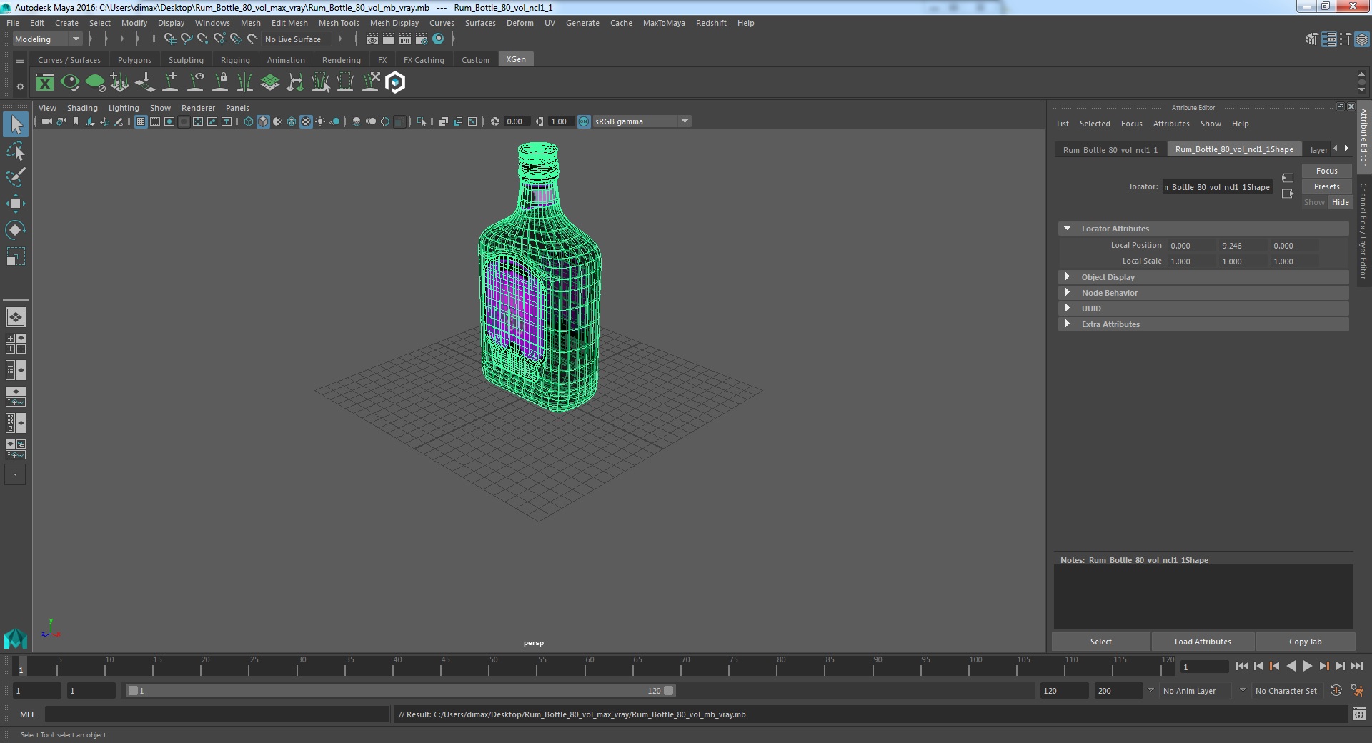 Rum Bottle 80 vol 3D