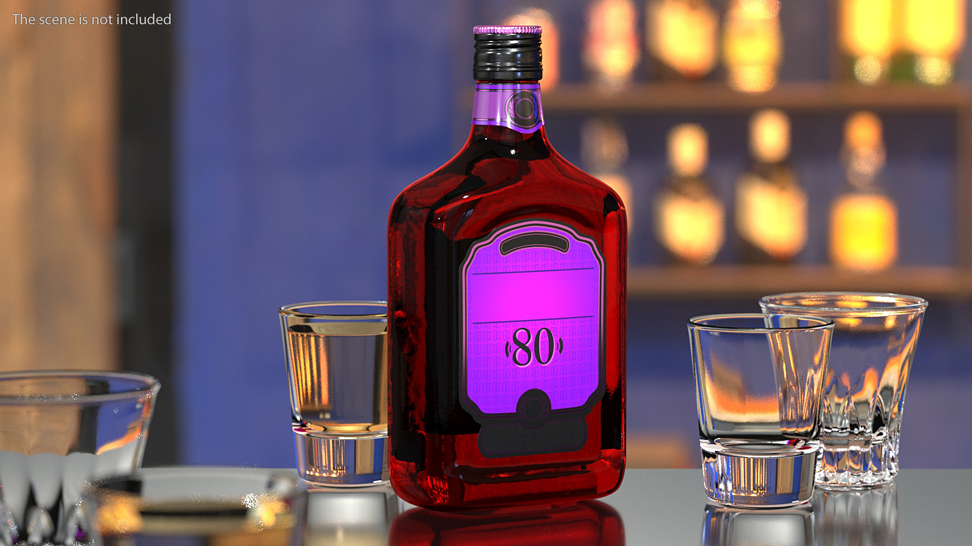 Rum Bottle 80 vol 3D