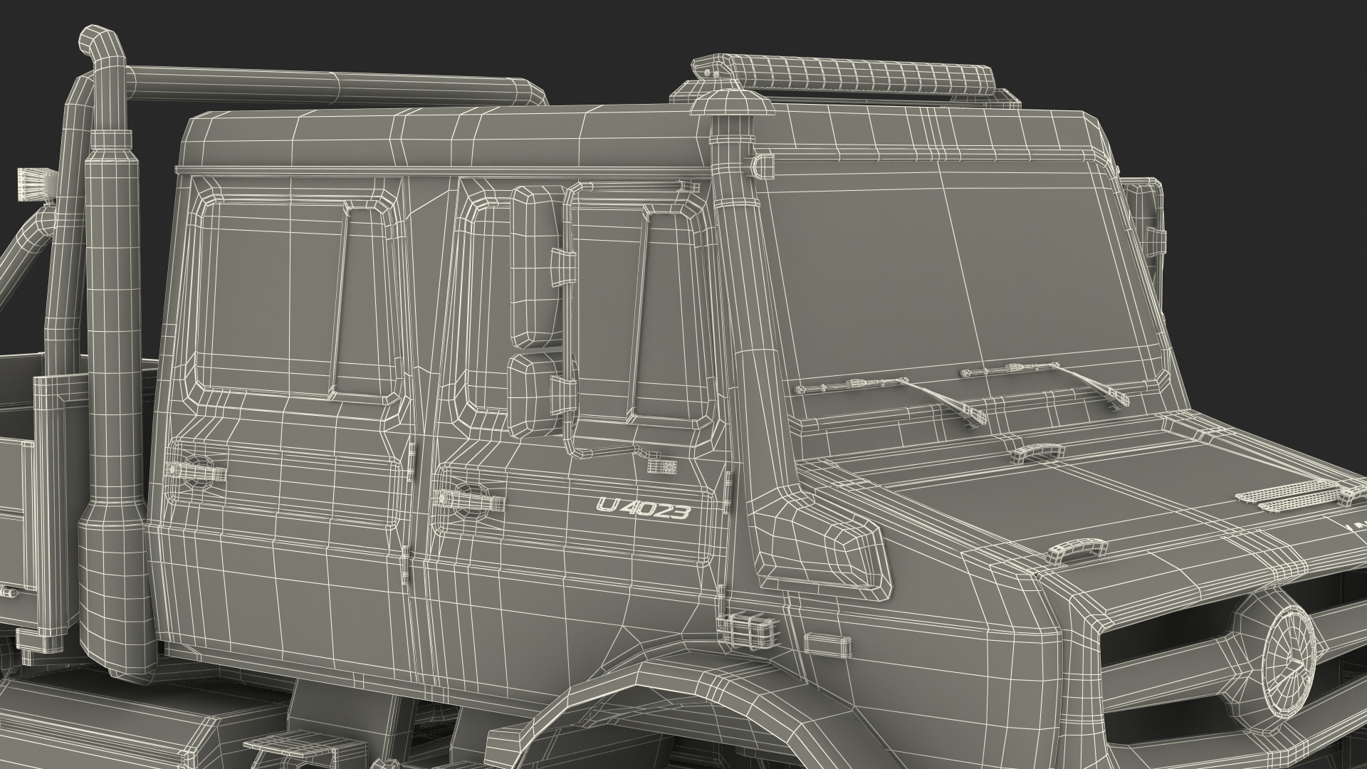 Mercedes Benz Unimog 4023 Off Road Vehicle Rigged 3D model