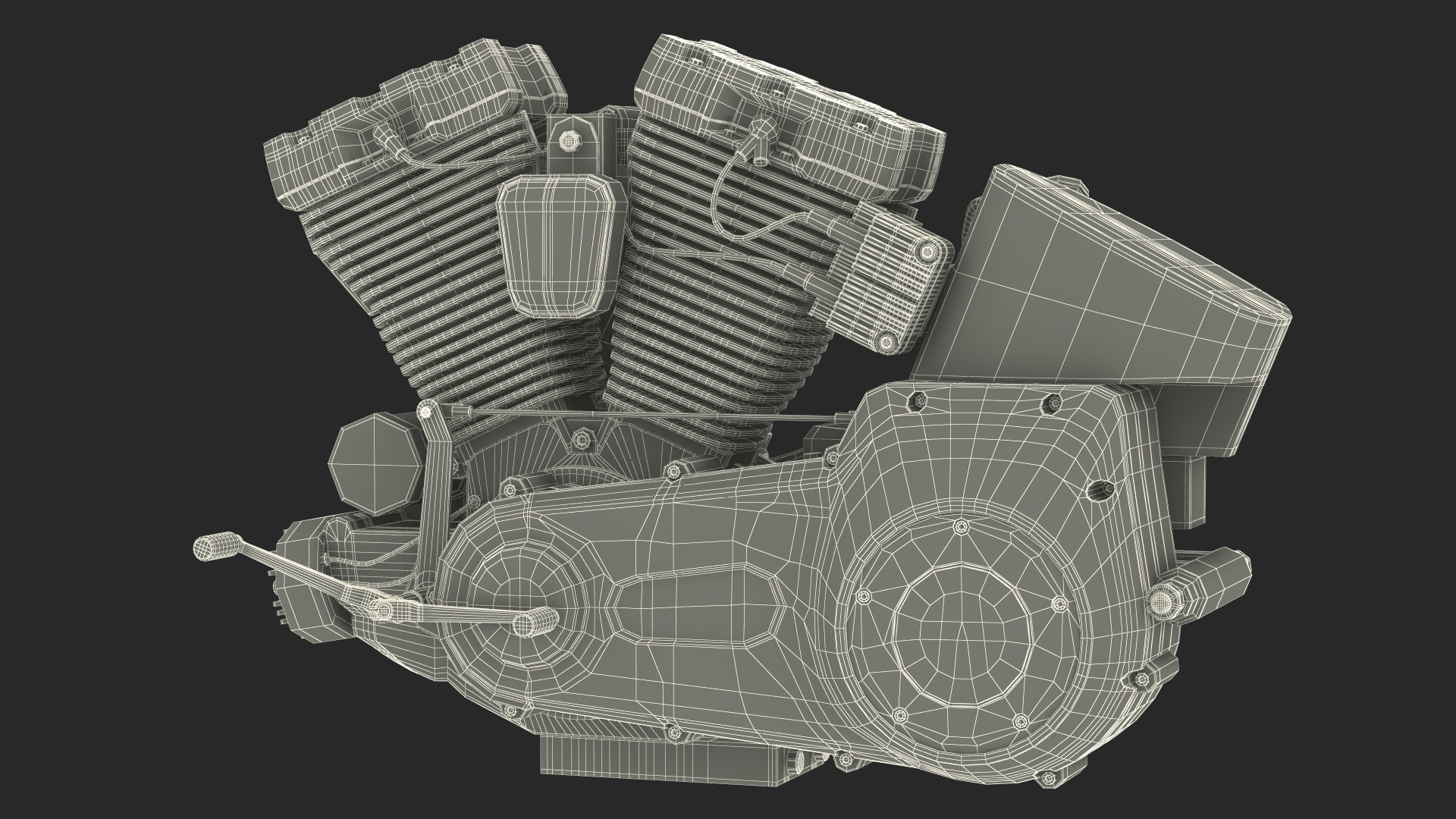 Motorcycle V-Twin Engine 3D model