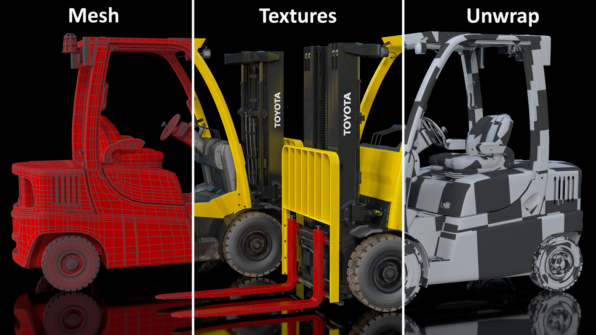 3D Toyota Core Electric Forklift Rigged