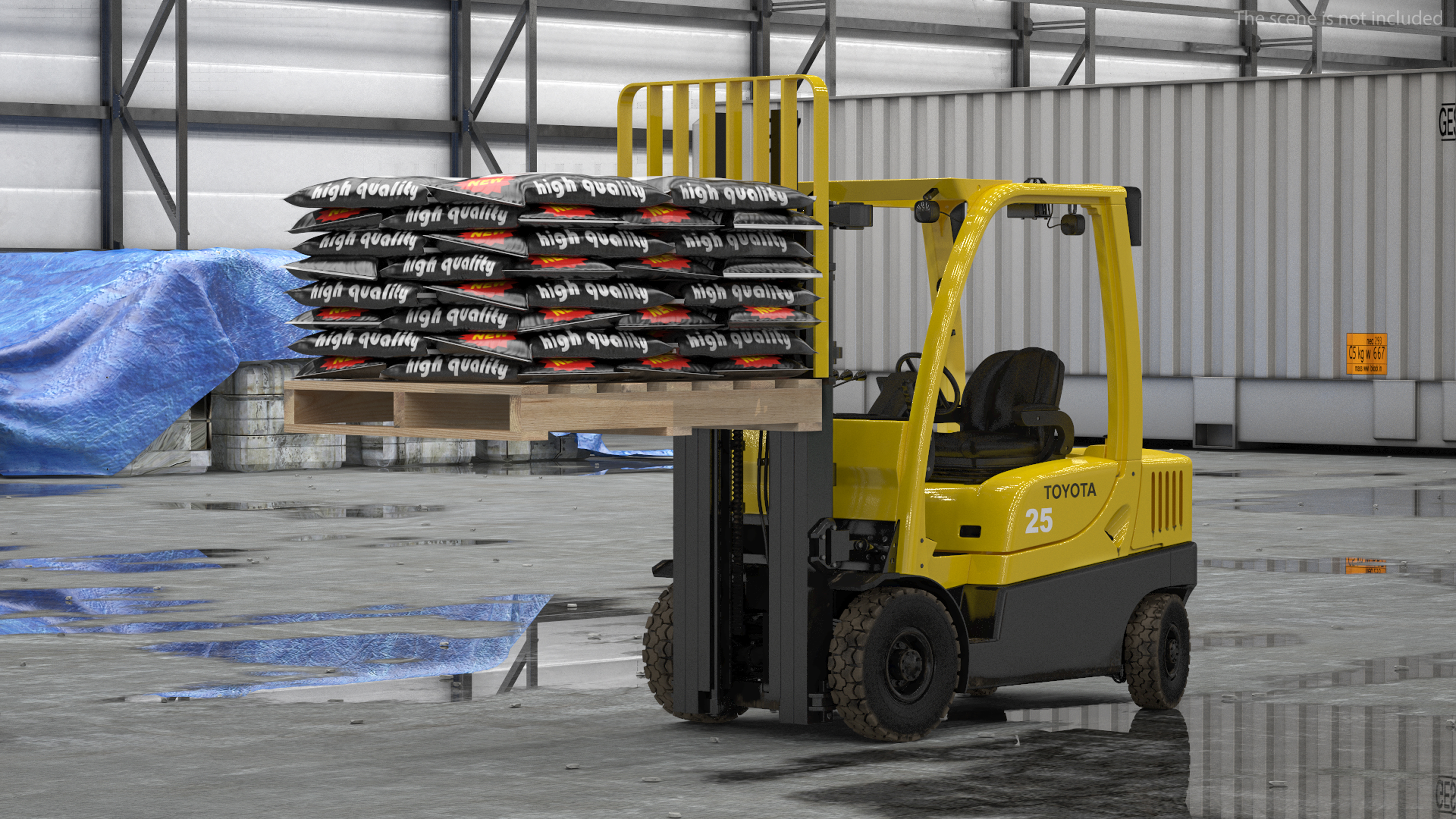 3D Toyota Core Electric Forklift Rigged