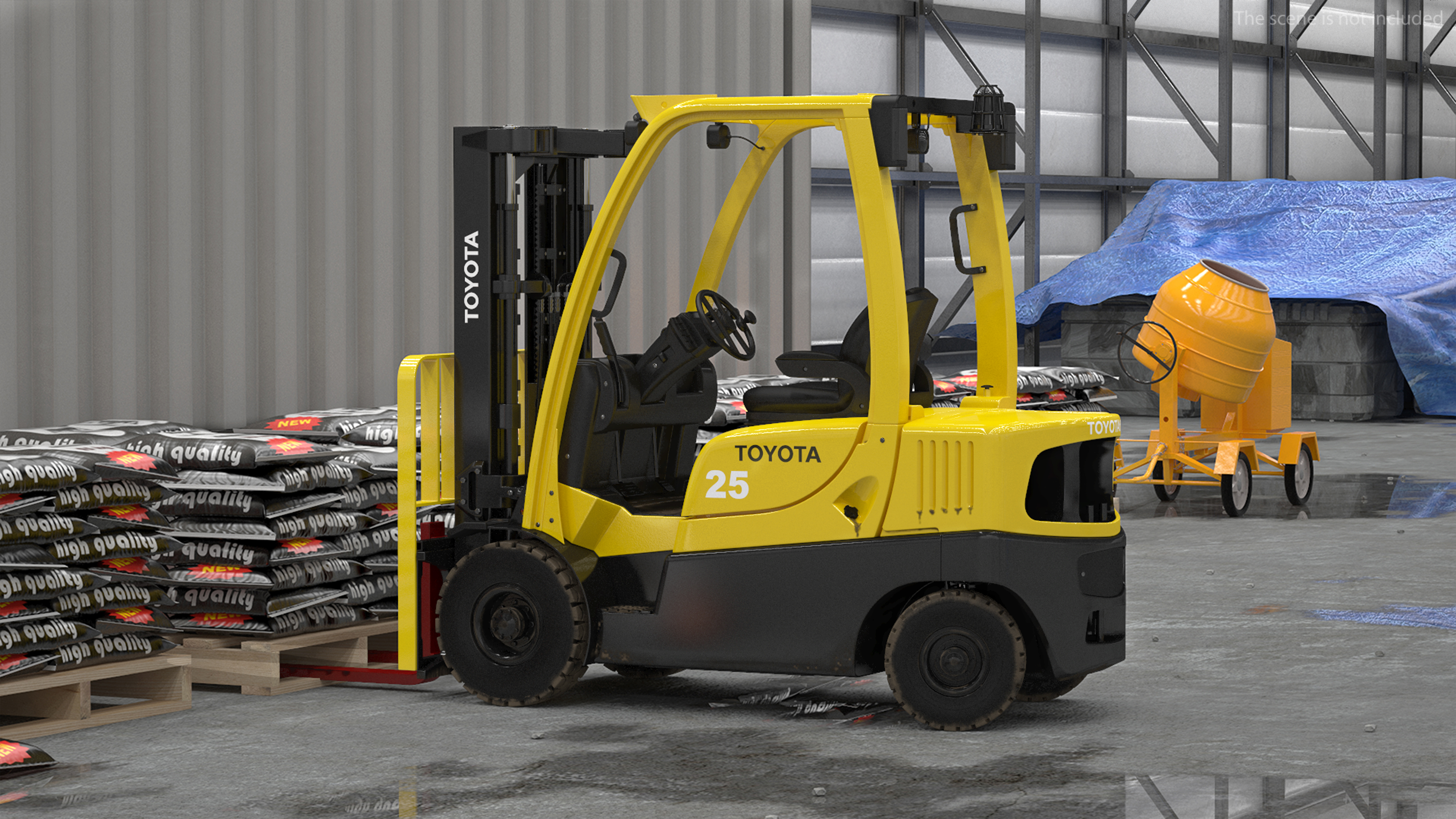 3D Toyota Core Electric Forklift Rigged