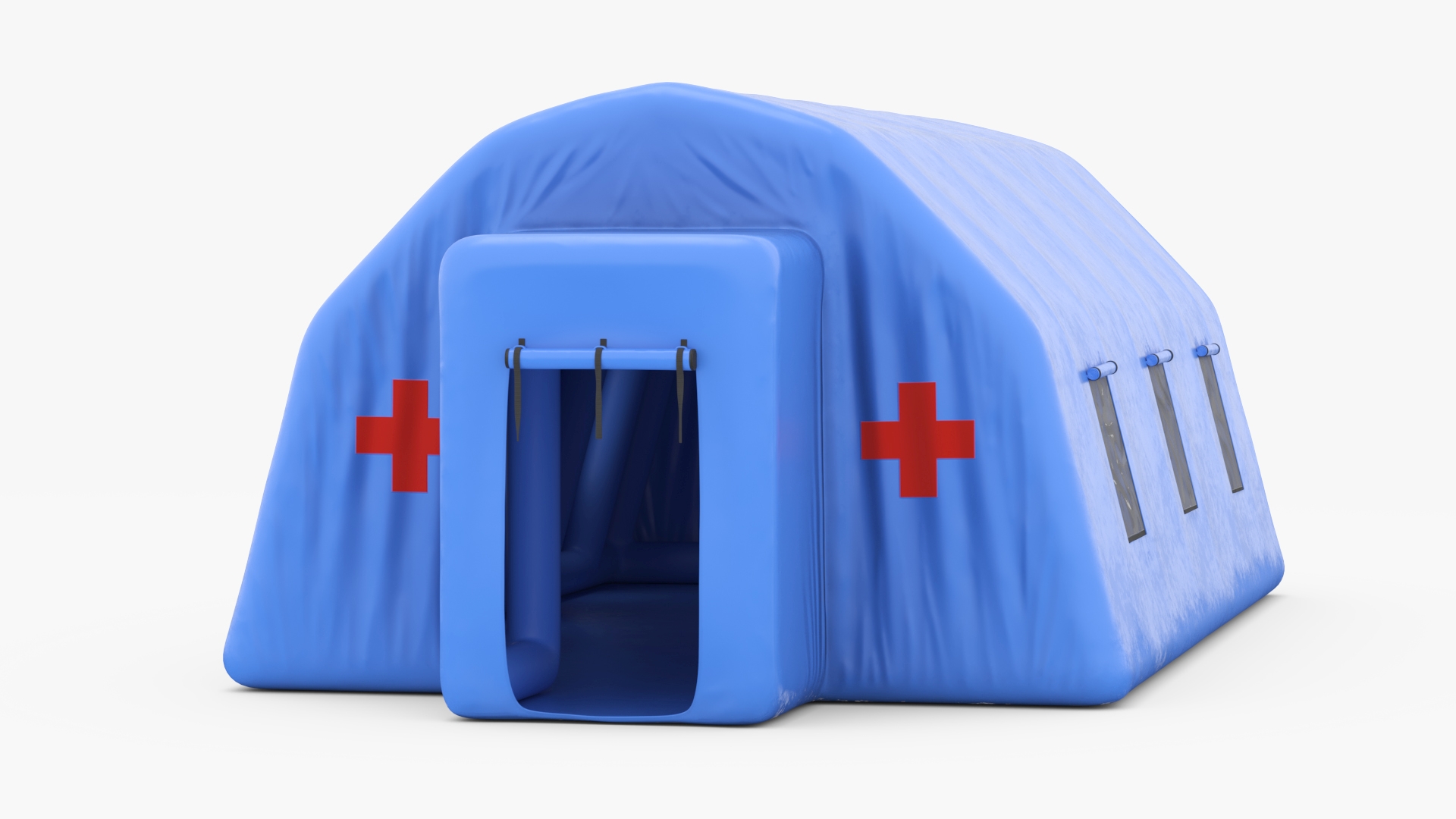 3D Blue Airfull Inflatable Medical Tent Open