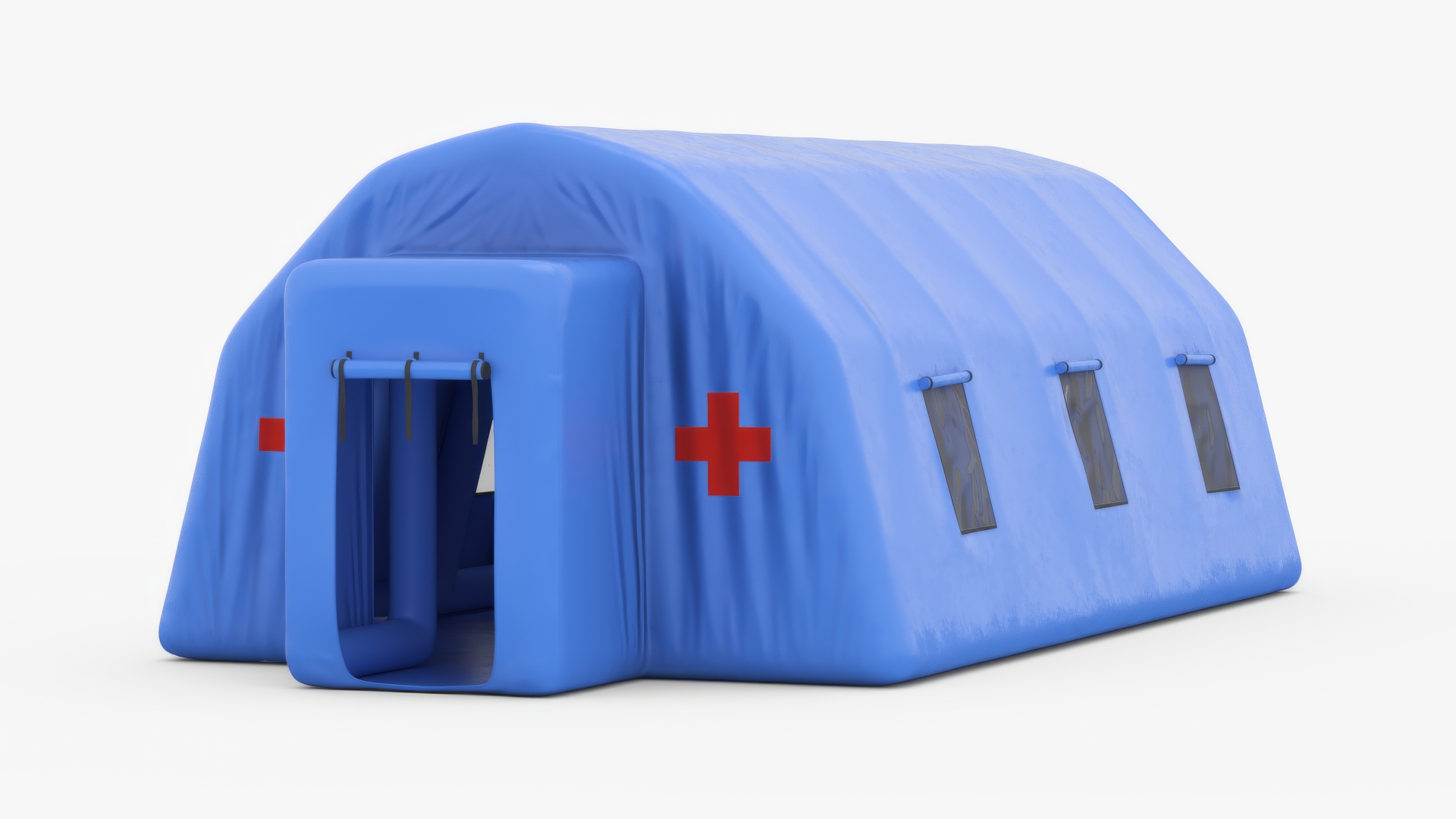 3D Blue Airfull Inflatable Medical Tent Open