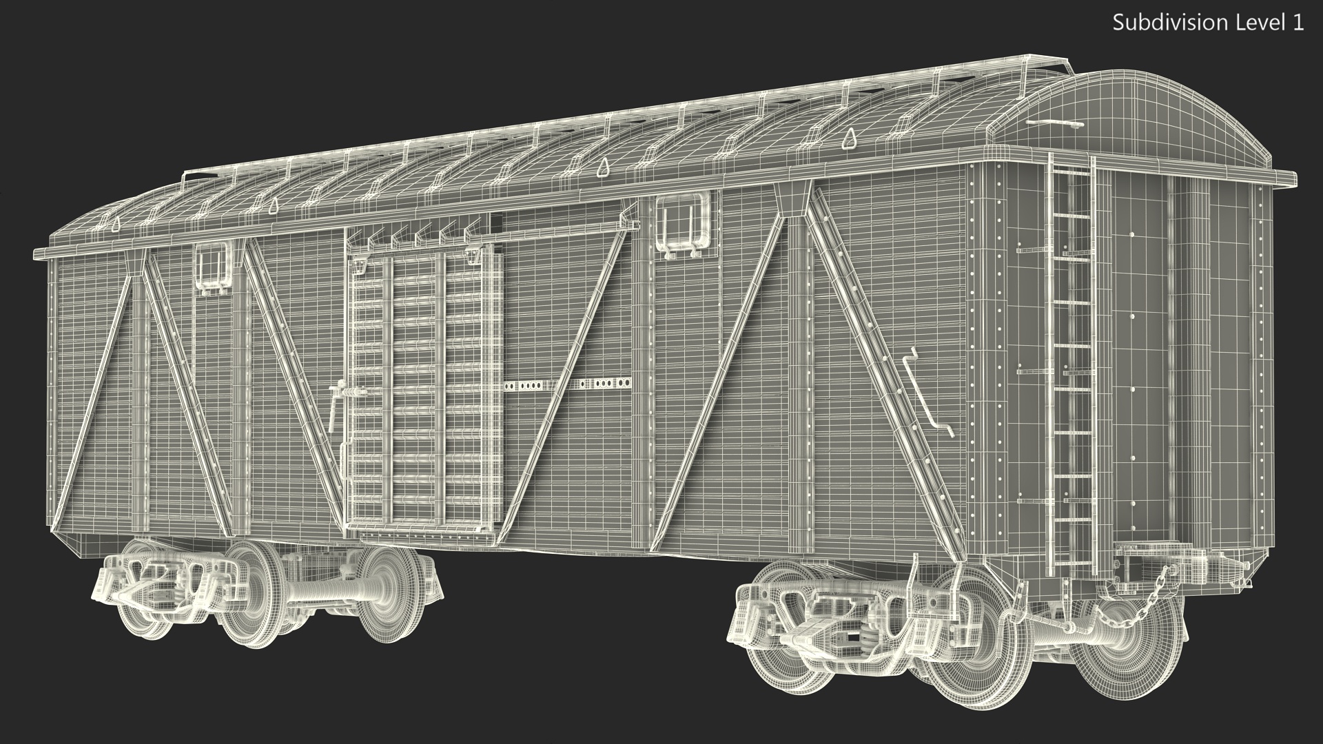 3D Old Cargo Wagon Green