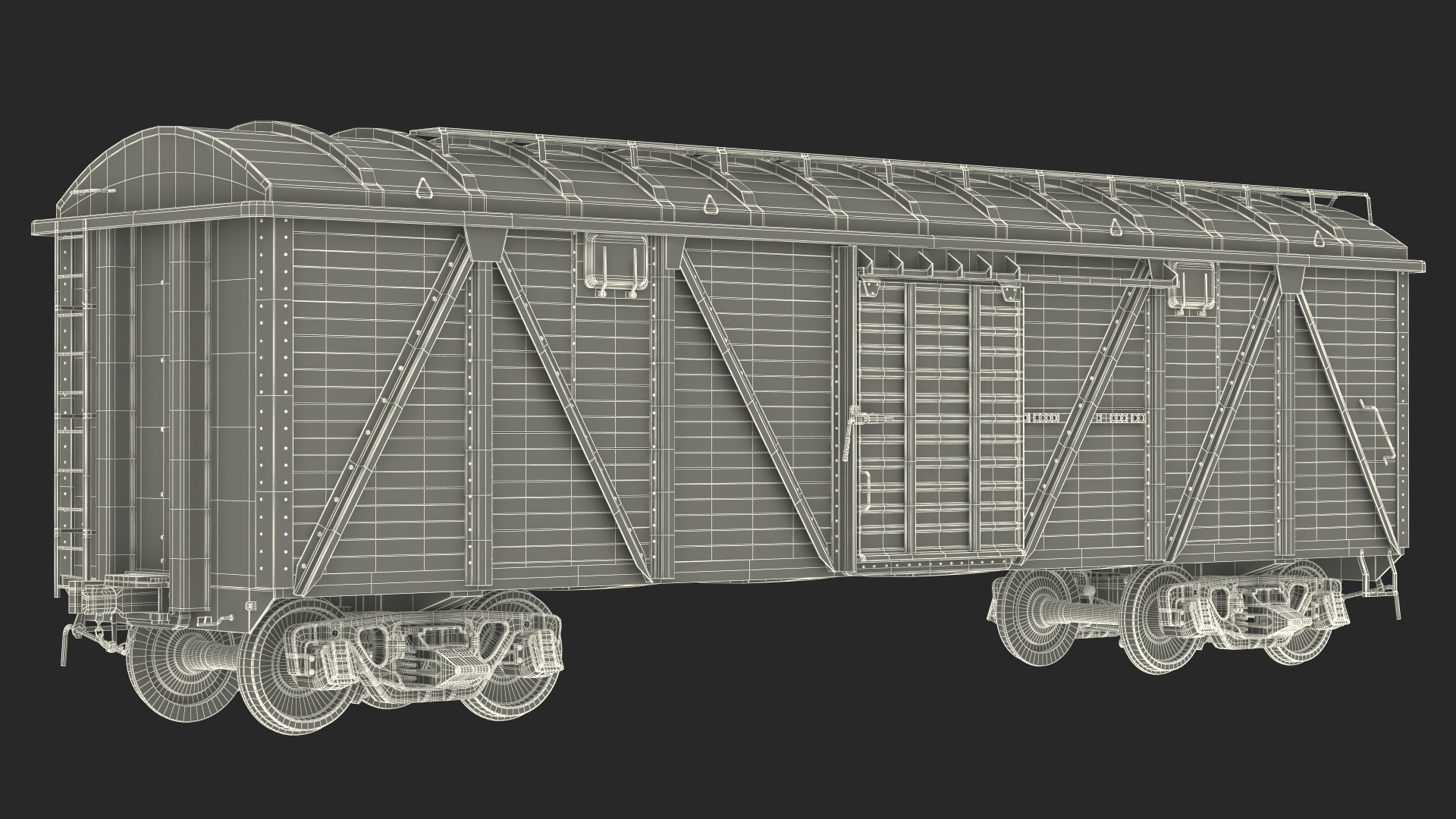 3D Old Cargo Wagon Green