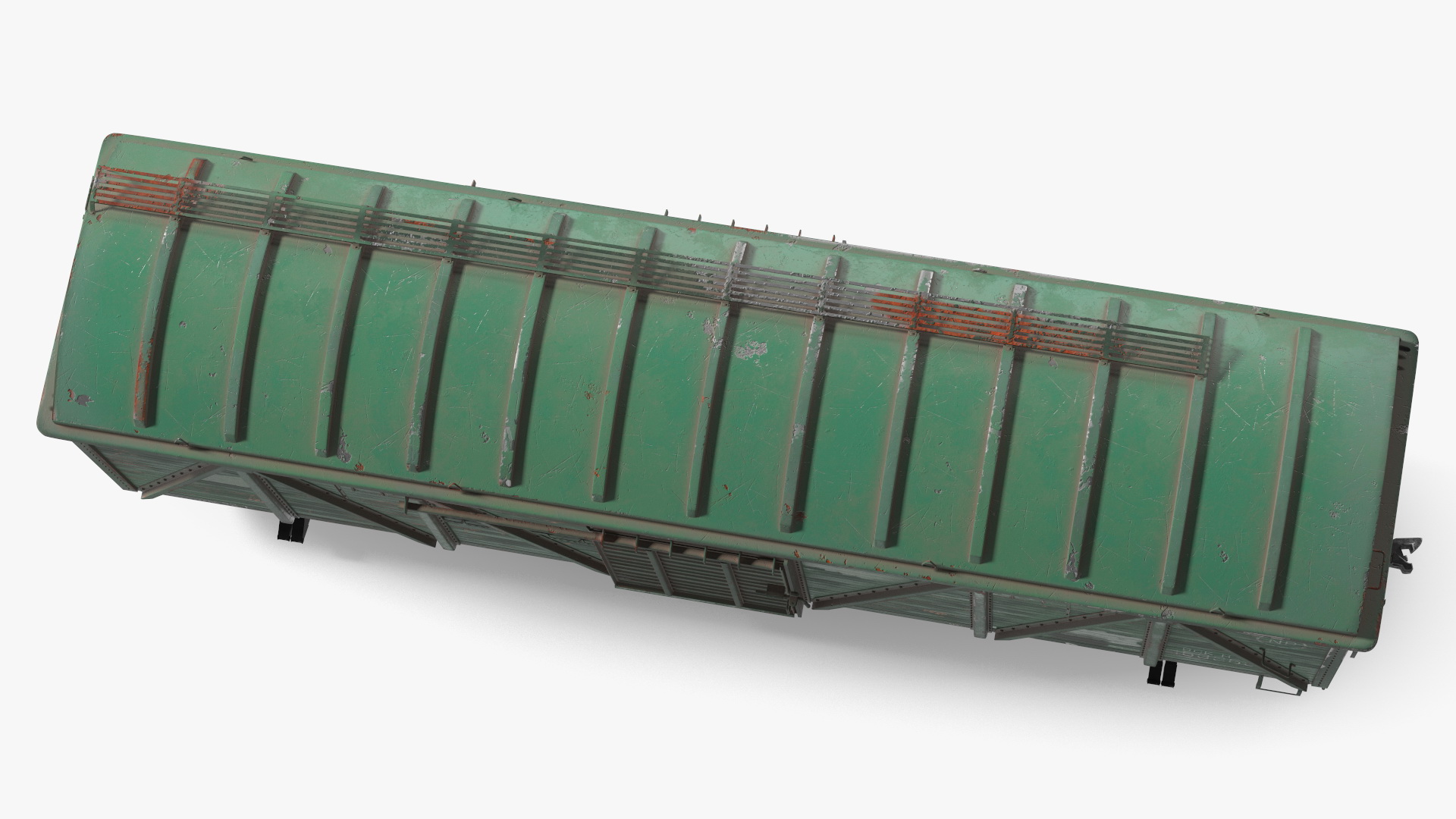 3D Old Cargo Wagon Green