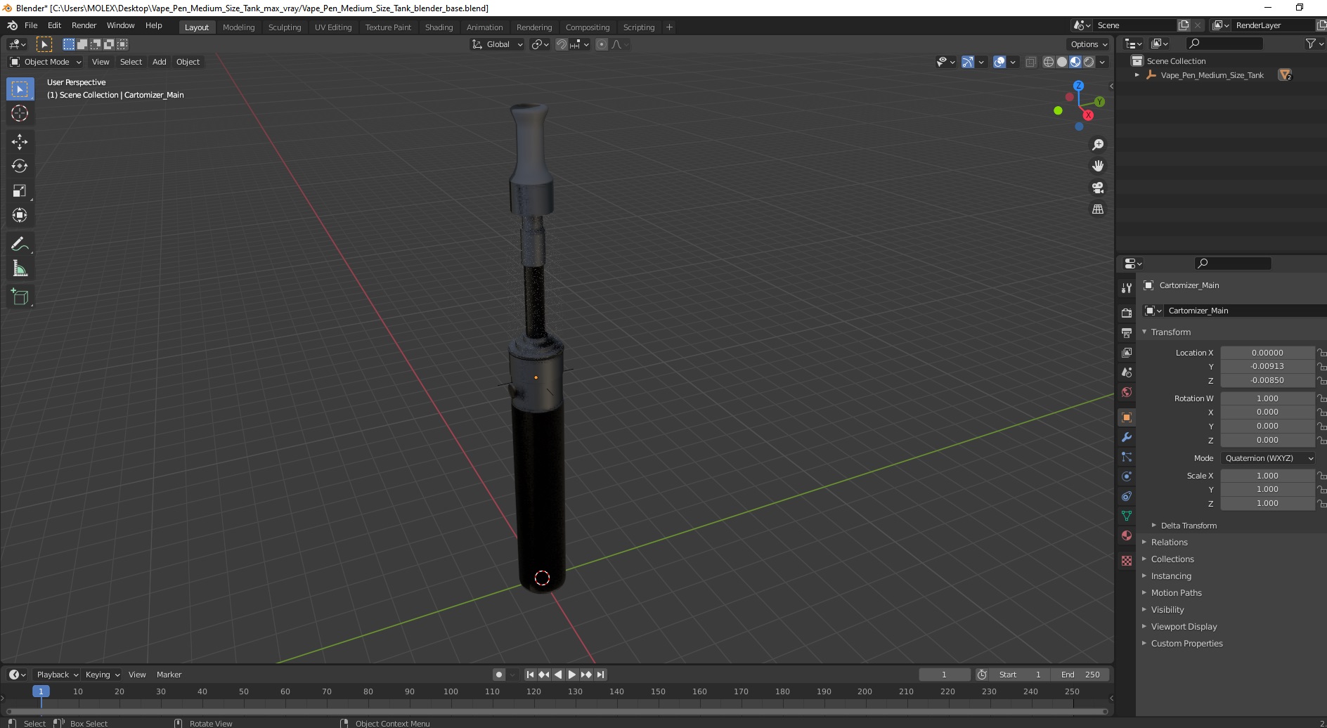 3D model Vape Pen Medium Size Tank