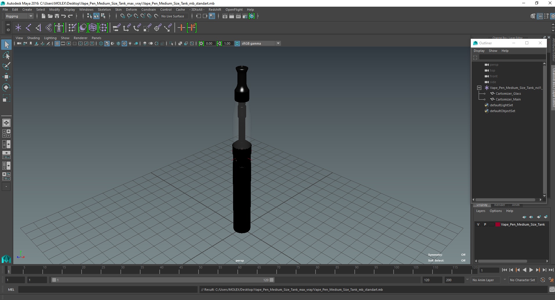 3D model Vape Pen Medium Size Tank