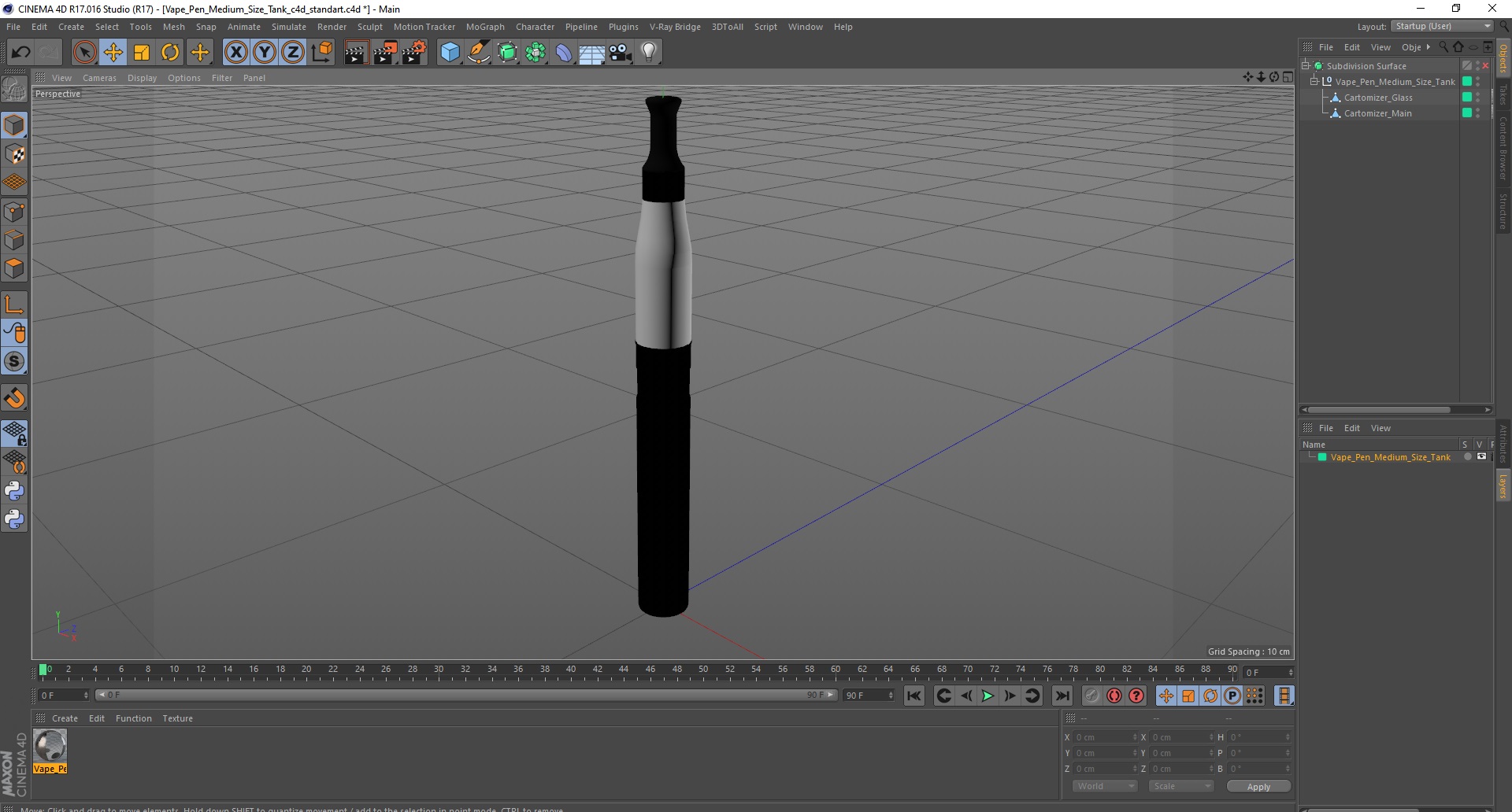 3D model Vape Pen Medium Size Tank