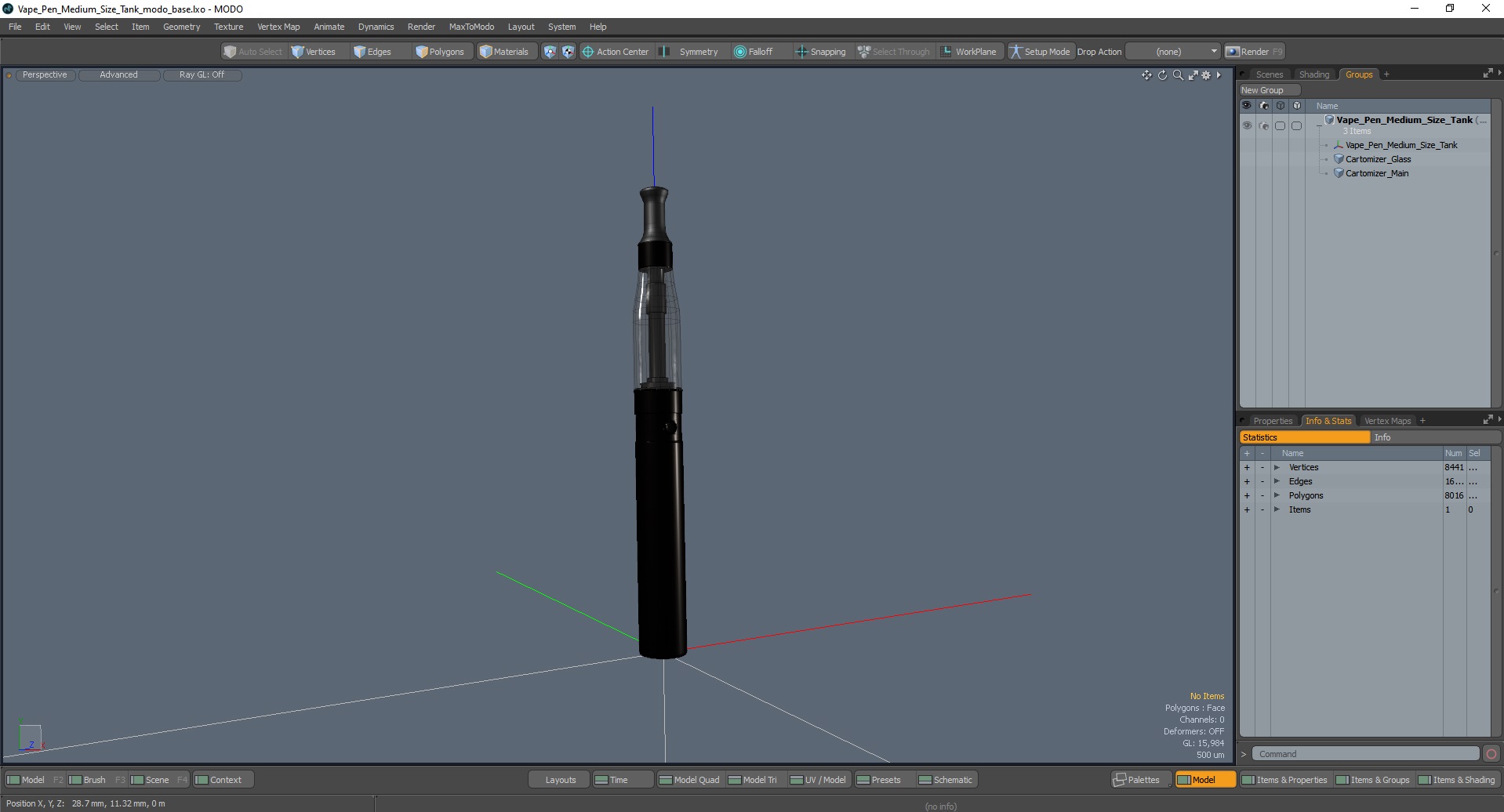 3D model Vape Pen Medium Size Tank