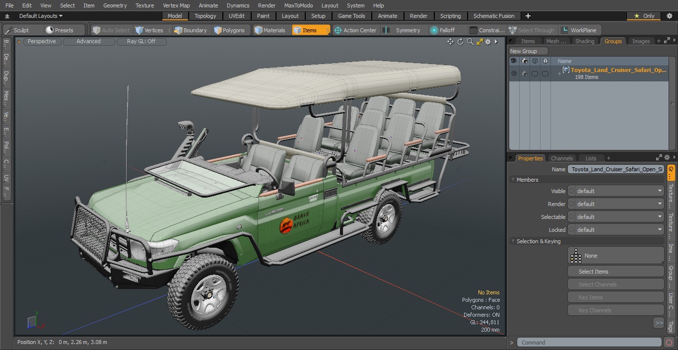 Toyota Land Cruiser Safari Open Sided Green Clean 3D model