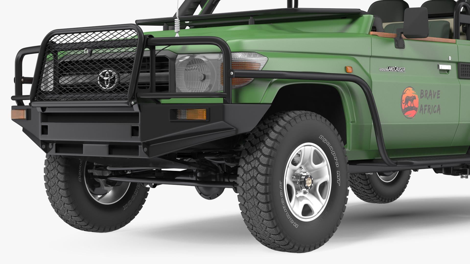 Toyota Land Cruiser Safari Open Sided Green Clean 3D model