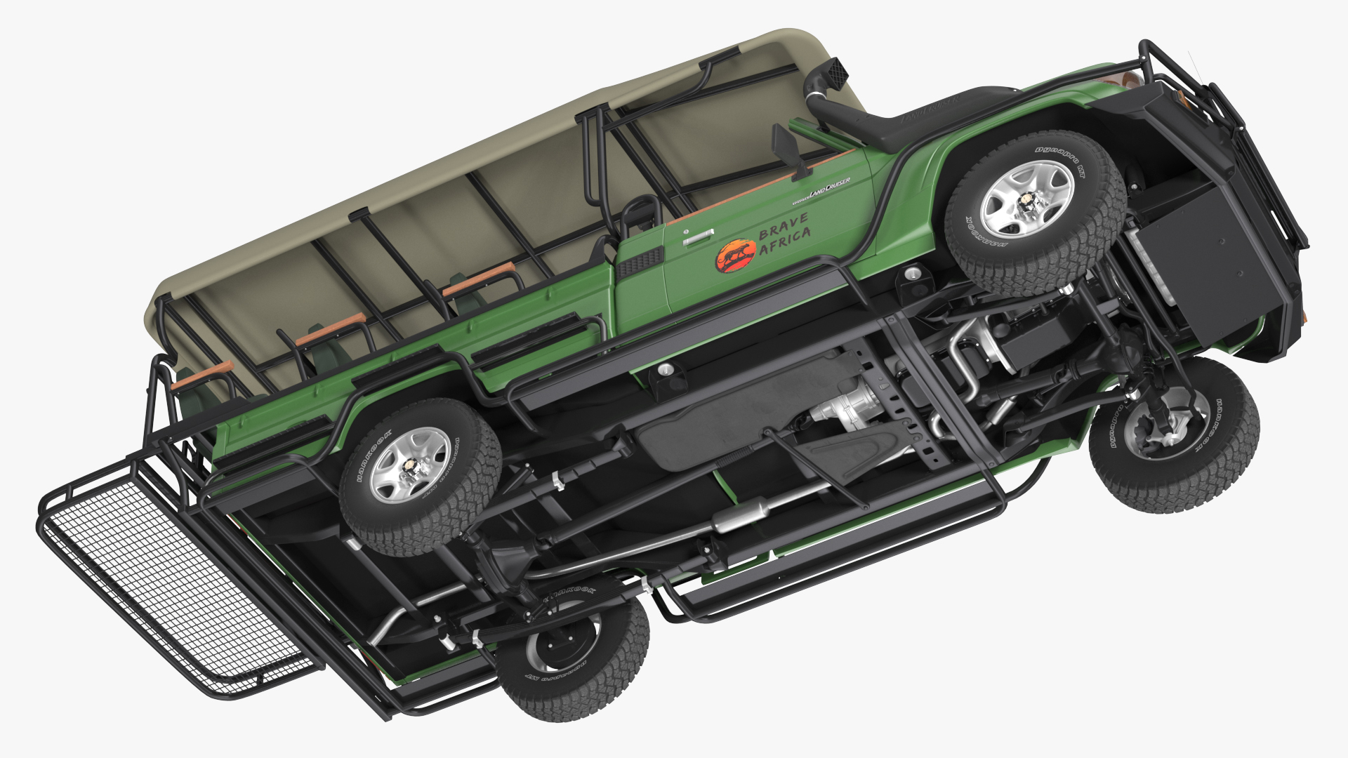 Toyota Land Cruiser Safari Open Sided Green Clean 3D model