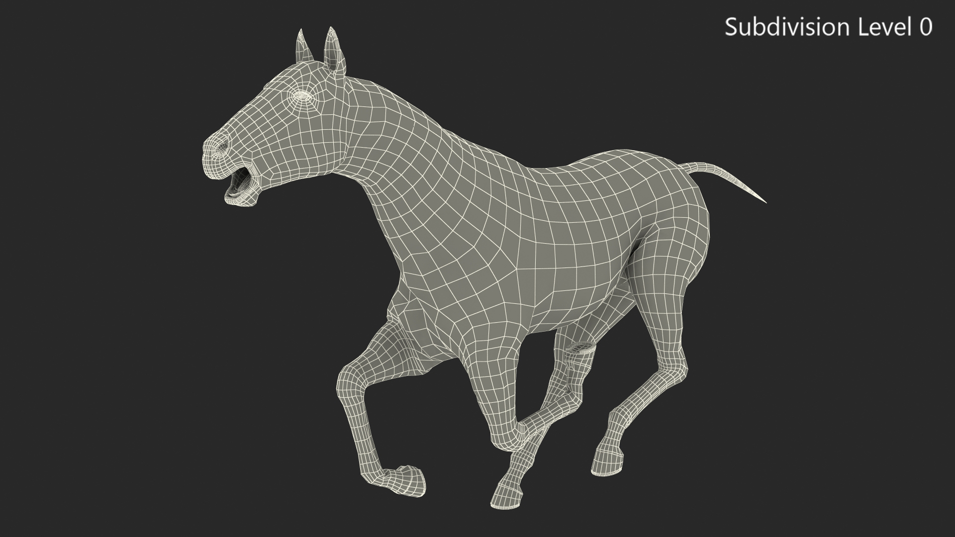 3D White Horse Rigged model