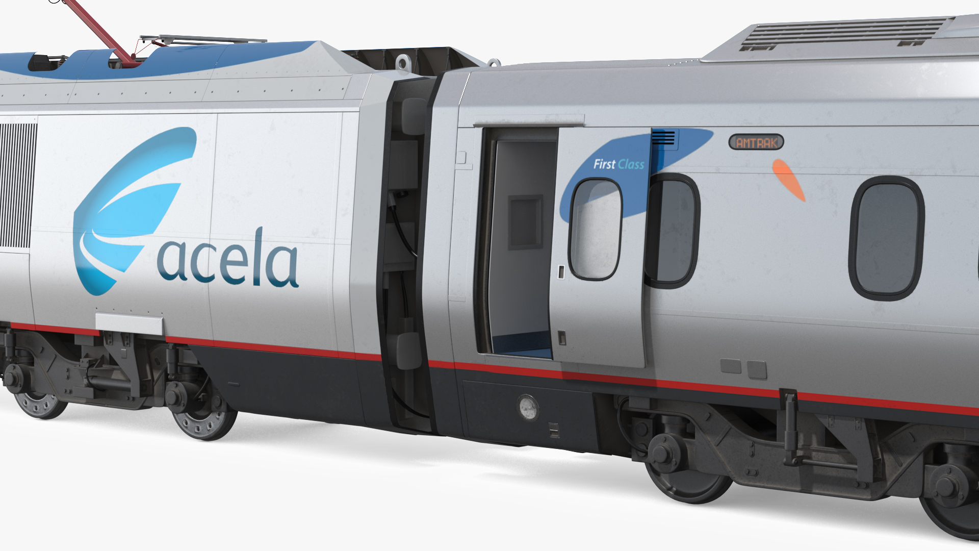 3D Amtrak Acela Express Train Rigged model