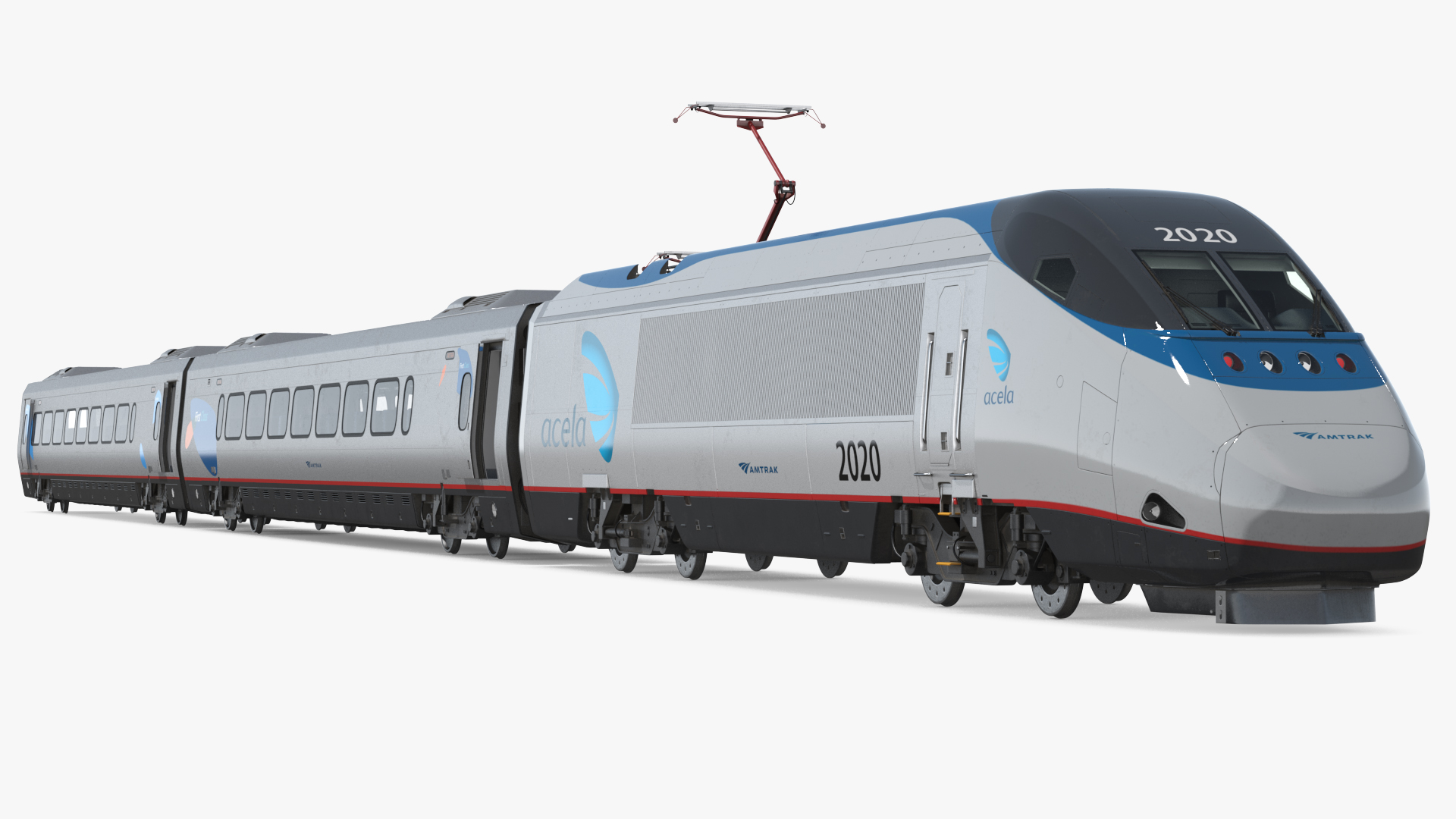 3D Amtrak Acela Express Train Rigged model