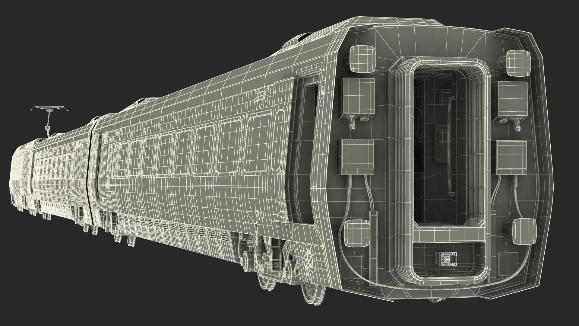 3D Amtrak Acela Express Train Rigged model