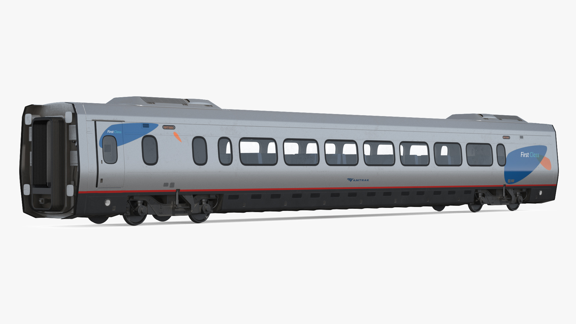 3D Amtrak Acela Express Train Rigged model