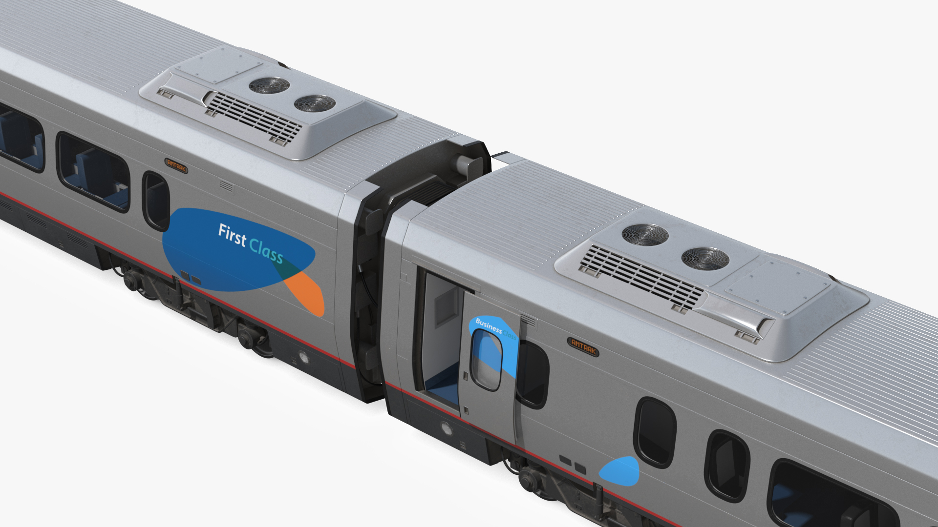 3D Amtrak Acela Express Train Rigged model