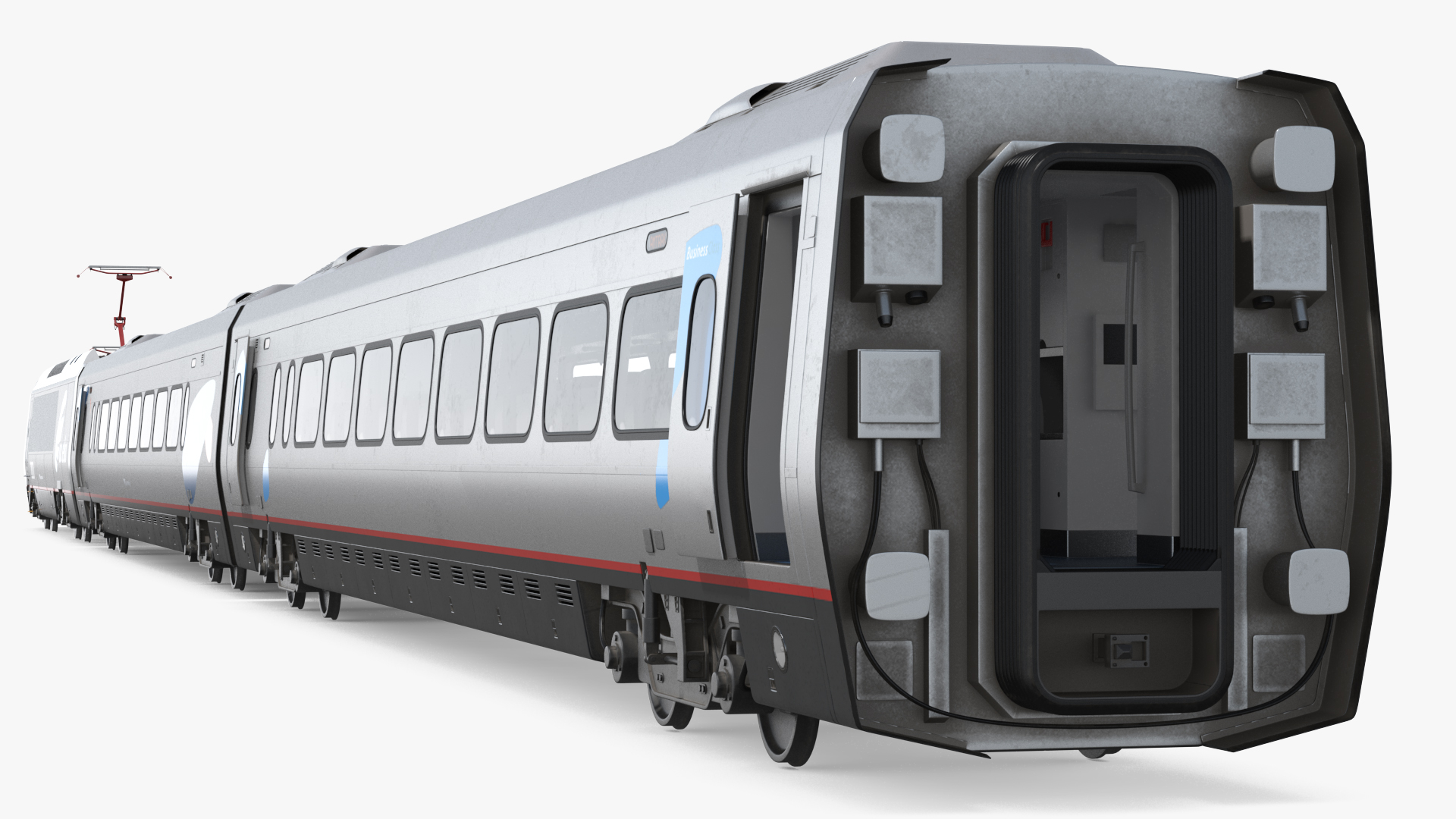 3D Amtrak Acela Express Train Rigged model