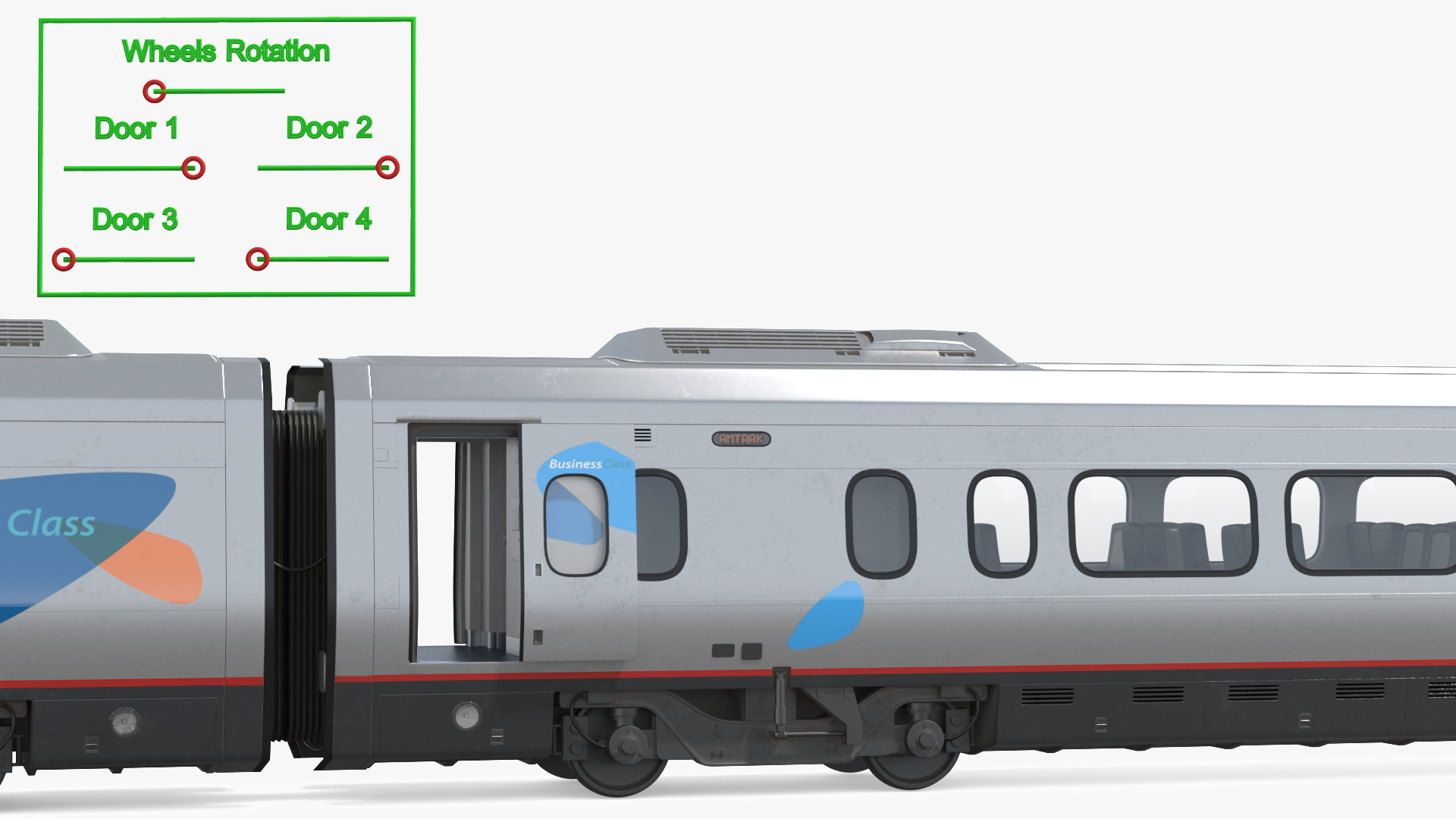 3D Amtrak Acela Express Train Rigged model