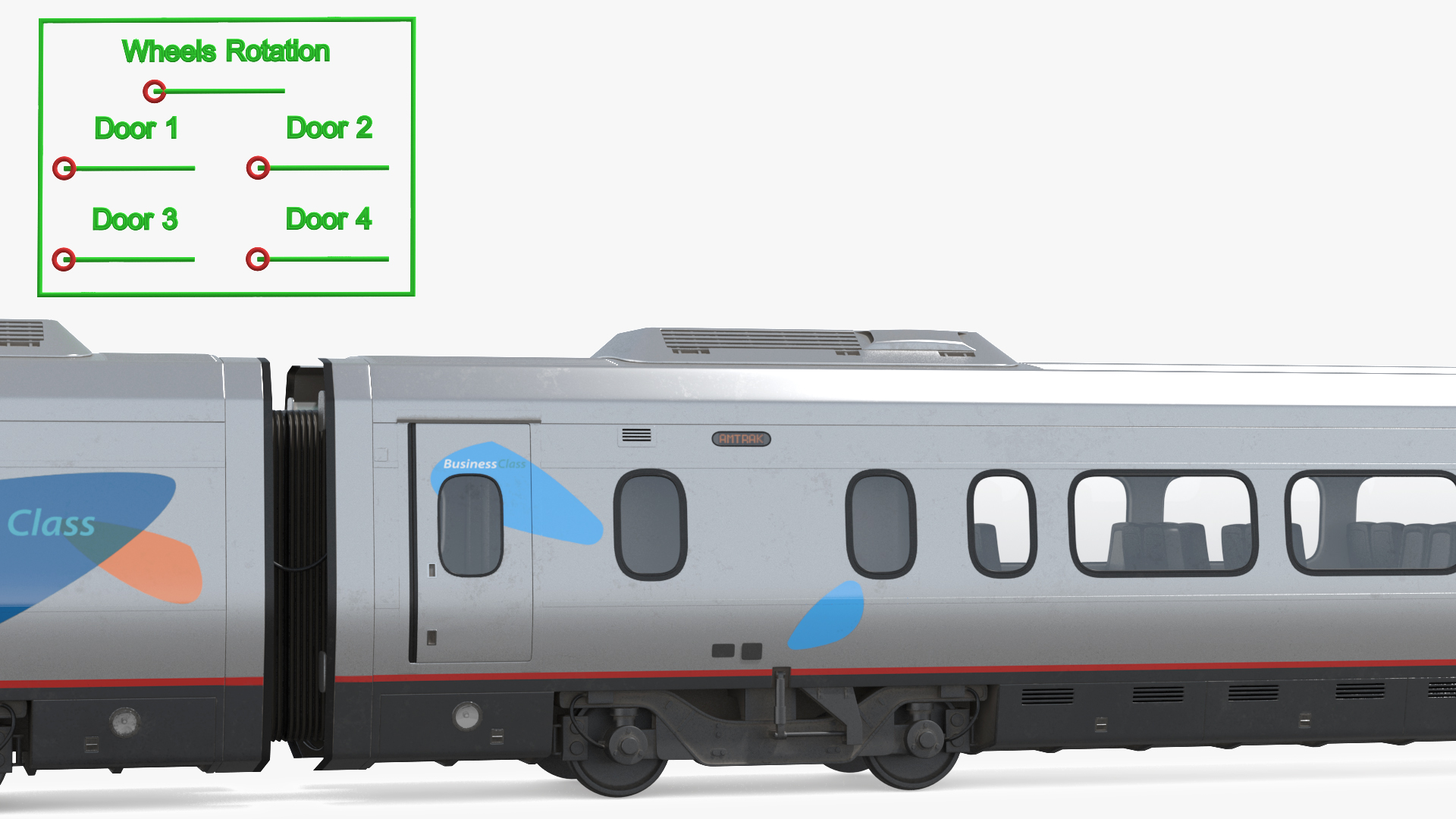 3D Amtrak Acela Express Train Rigged model