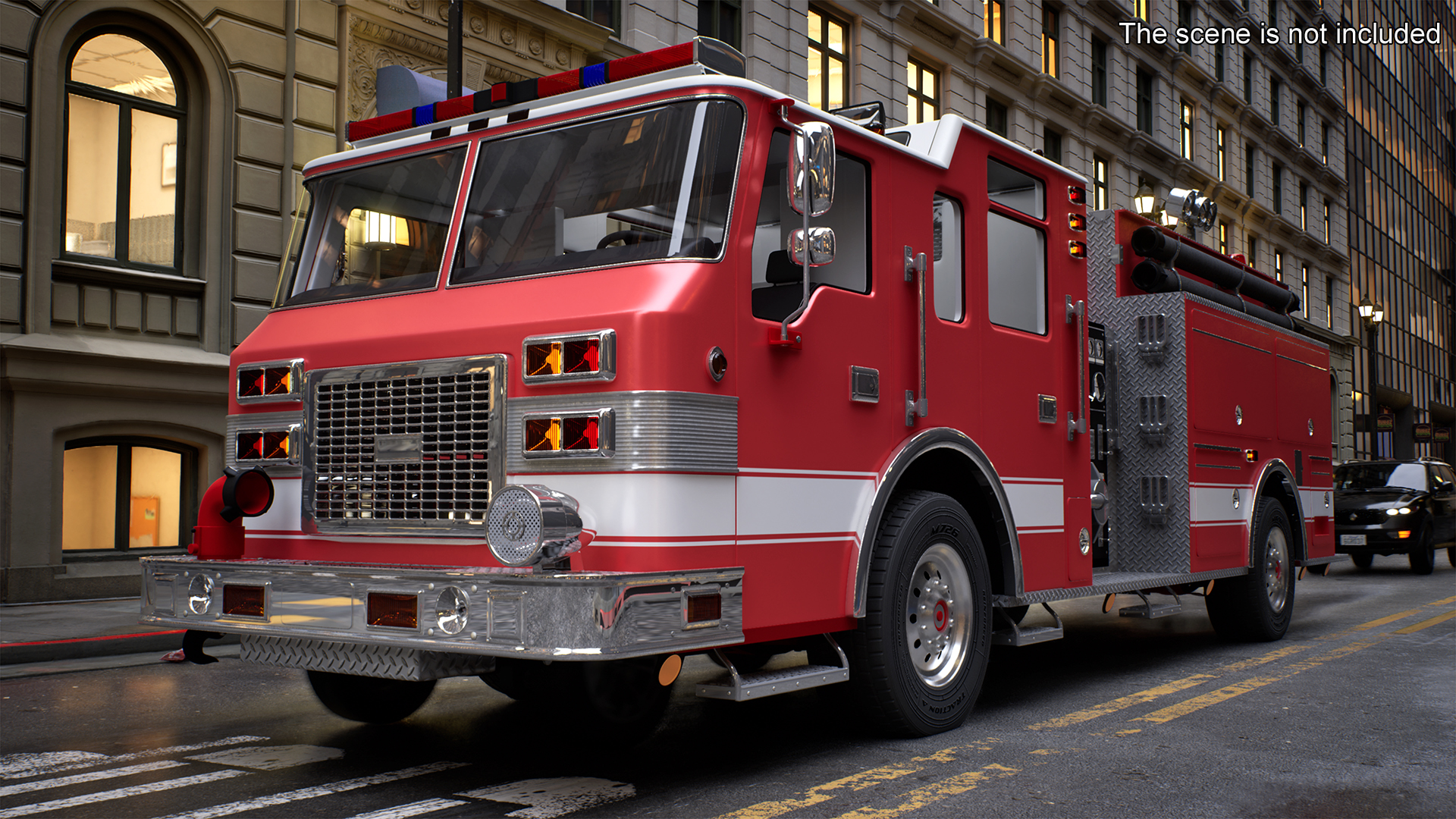 3D Fire Engine Rigged model