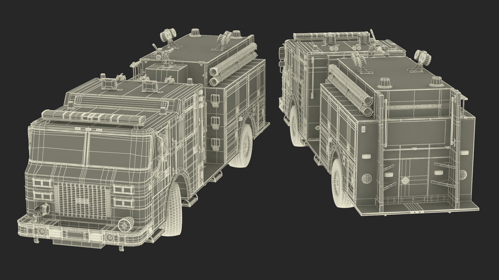 3D Fire Engine Rigged model