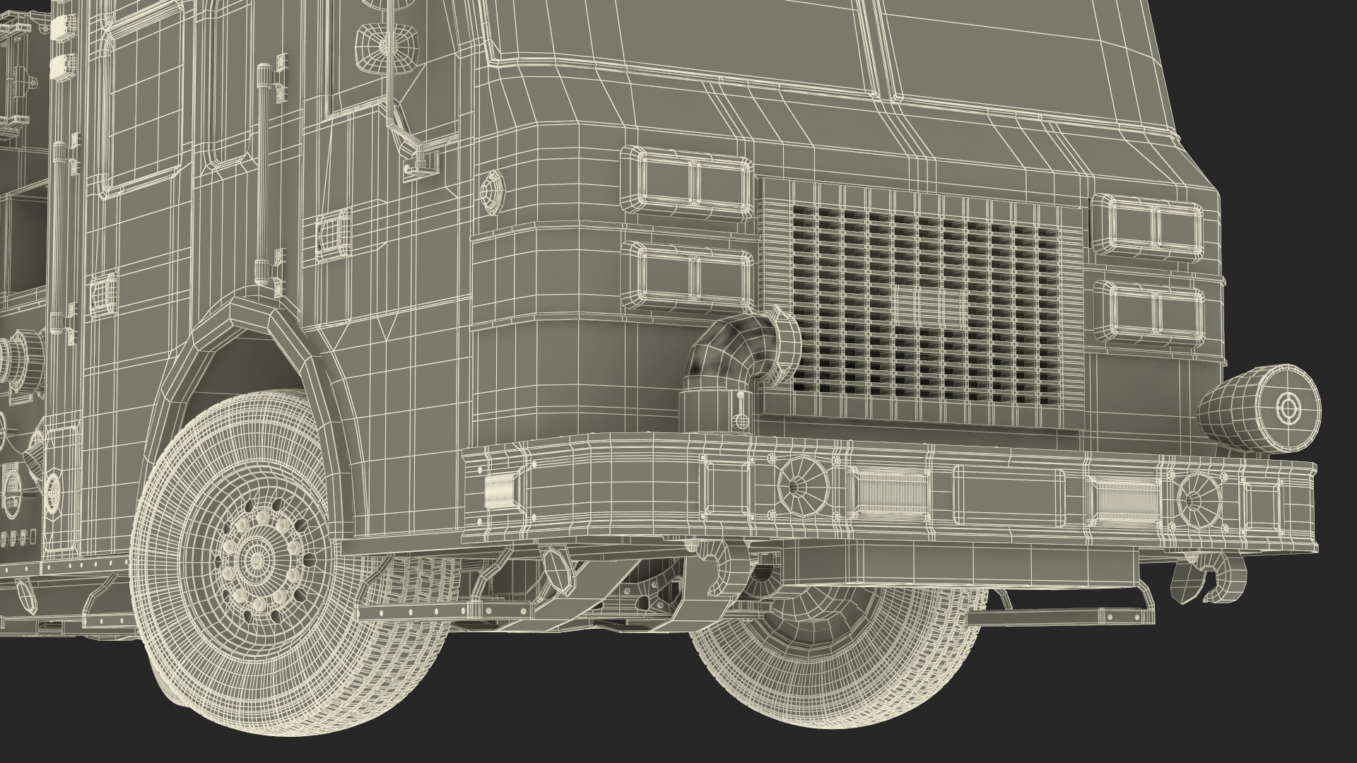 3D Fire Engine Rigged model