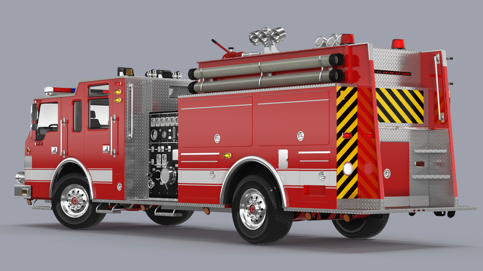 3D Fire Engine Rigged model