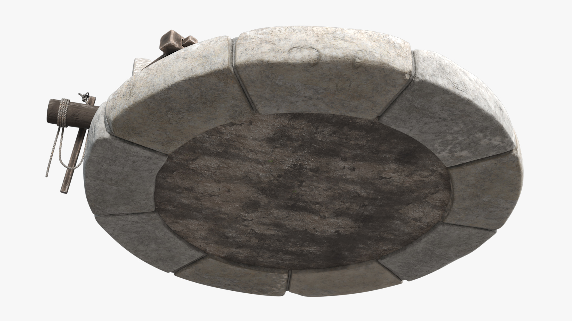 3D Historical Stone Mill Gray