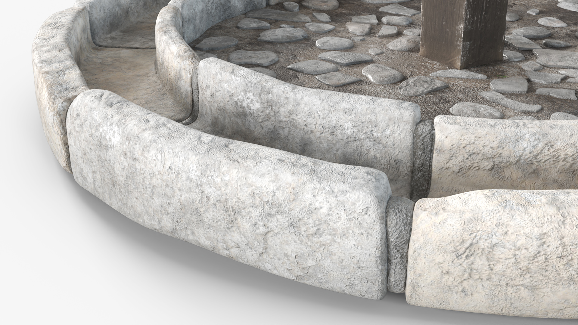 3D Historical Stone Mill Gray