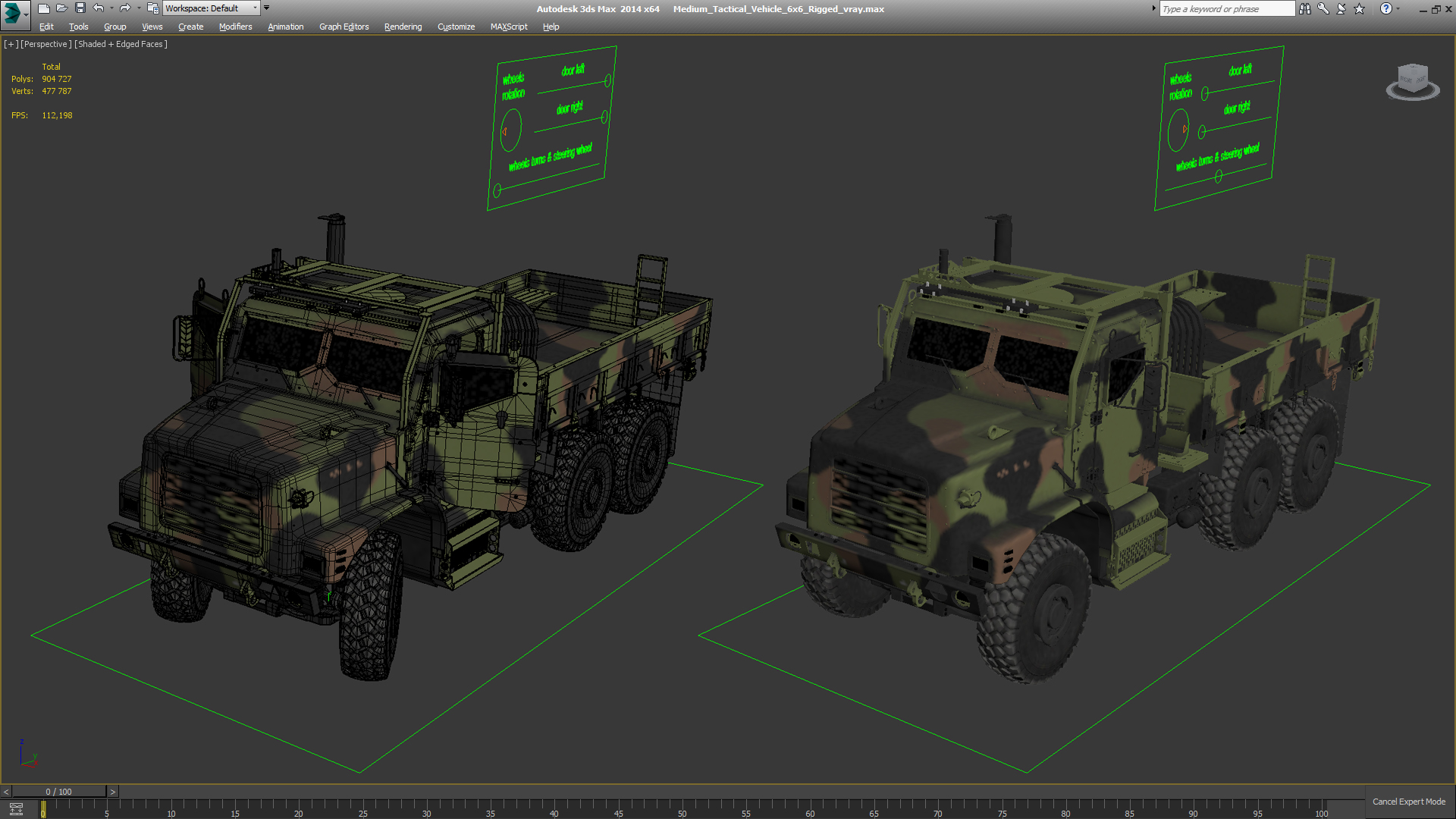 Medium Tactical Vehicle 6x6 Rigged 3D model