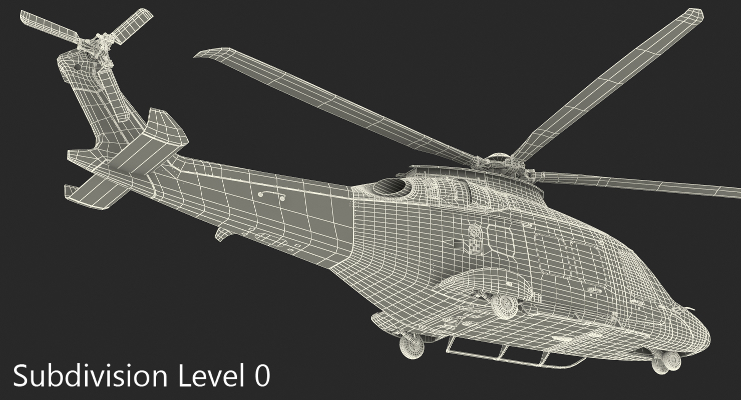 3D Helicopter AgustaWestland AW169 Rigged model