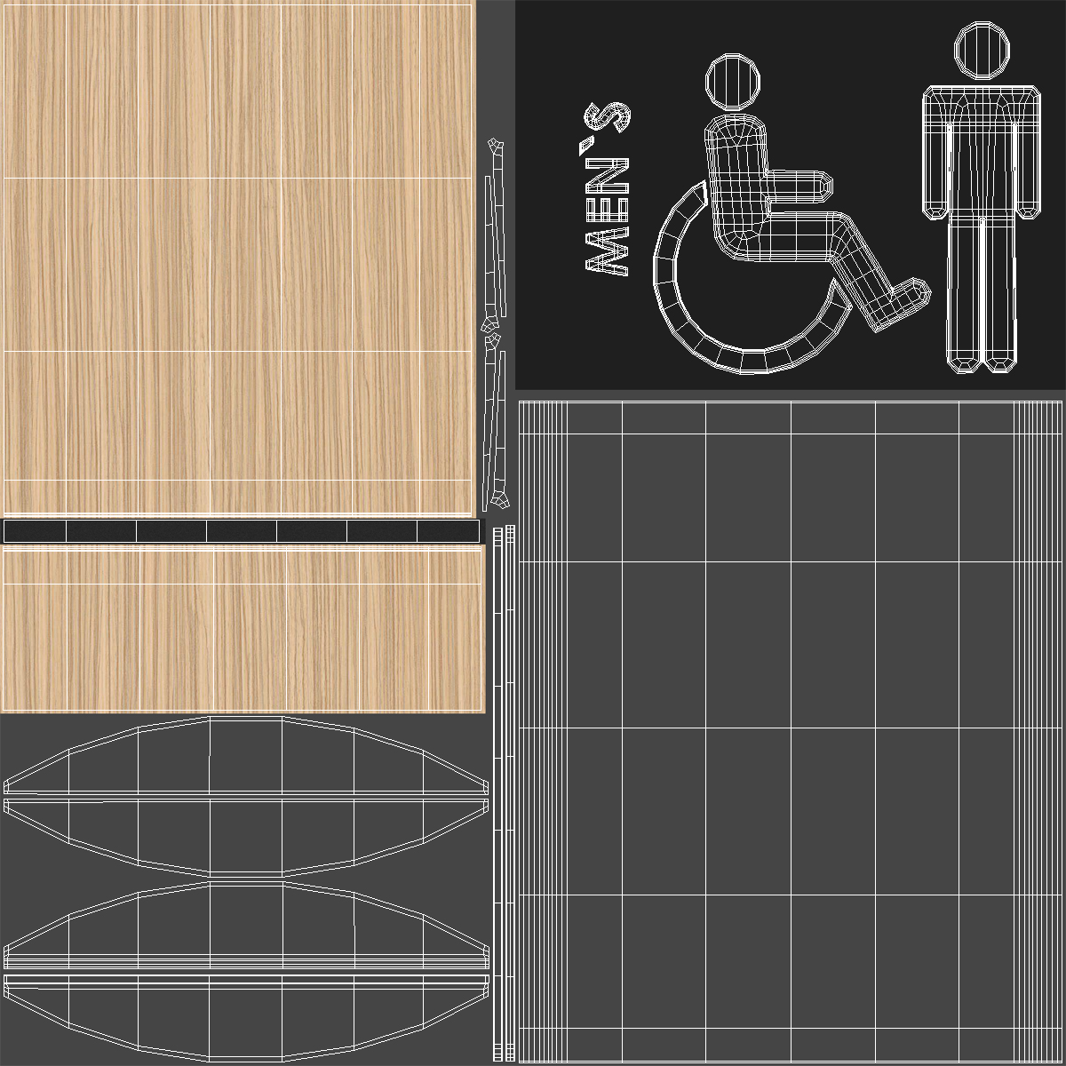 Mens Accessible Restroom Sign 3D model