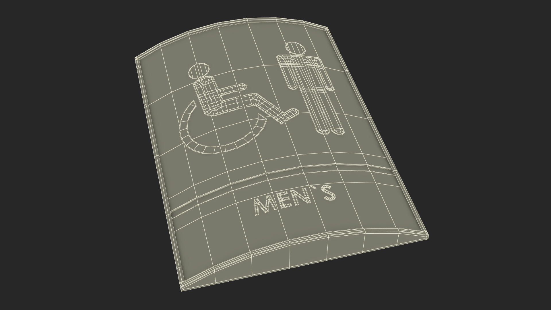 Mens Accessible Restroom Sign 3D model