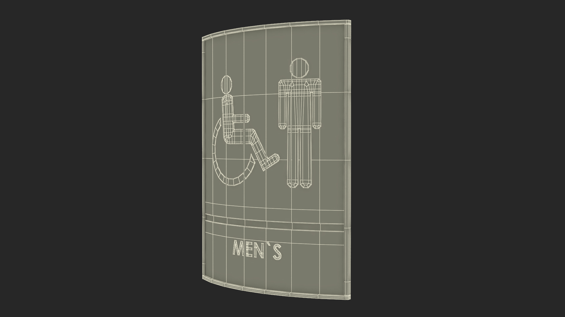 Mens Accessible Restroom Sign 3D model